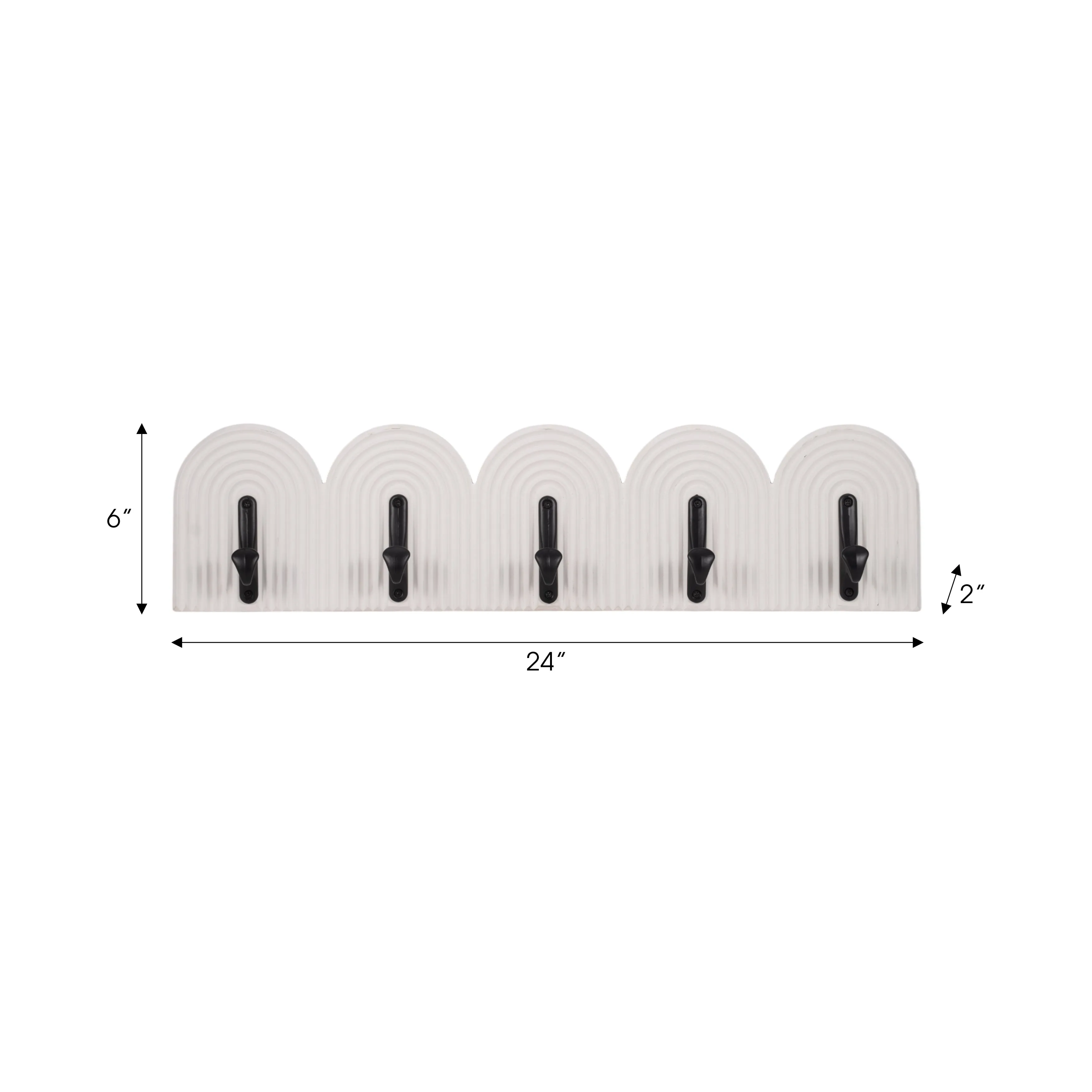 24" 5-arch Wall Hooks, White