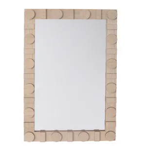 24x36 Rectangle Mirror W/ Circle Details, Natural
