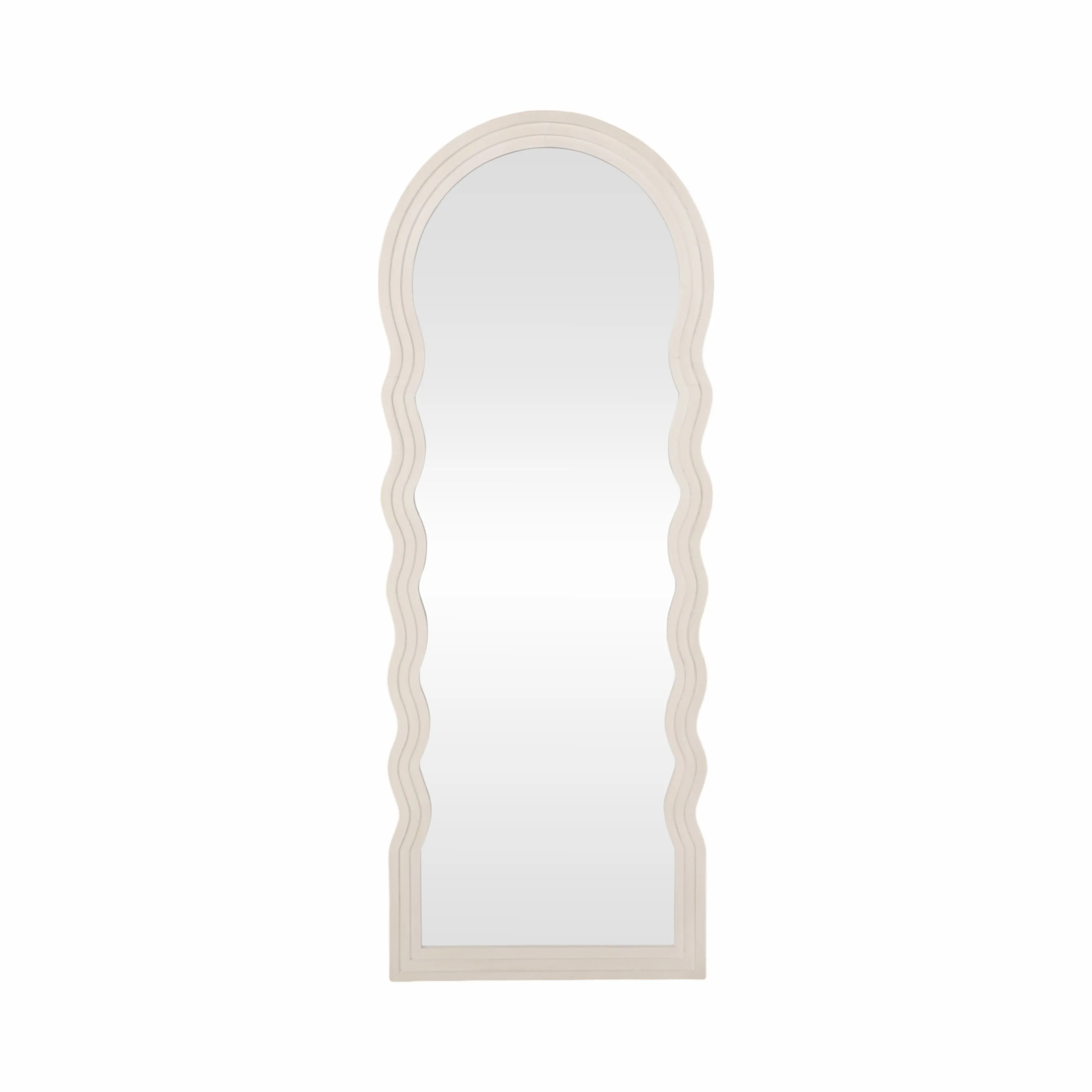 24x64 Layered Curvy Leaner Mirror, White