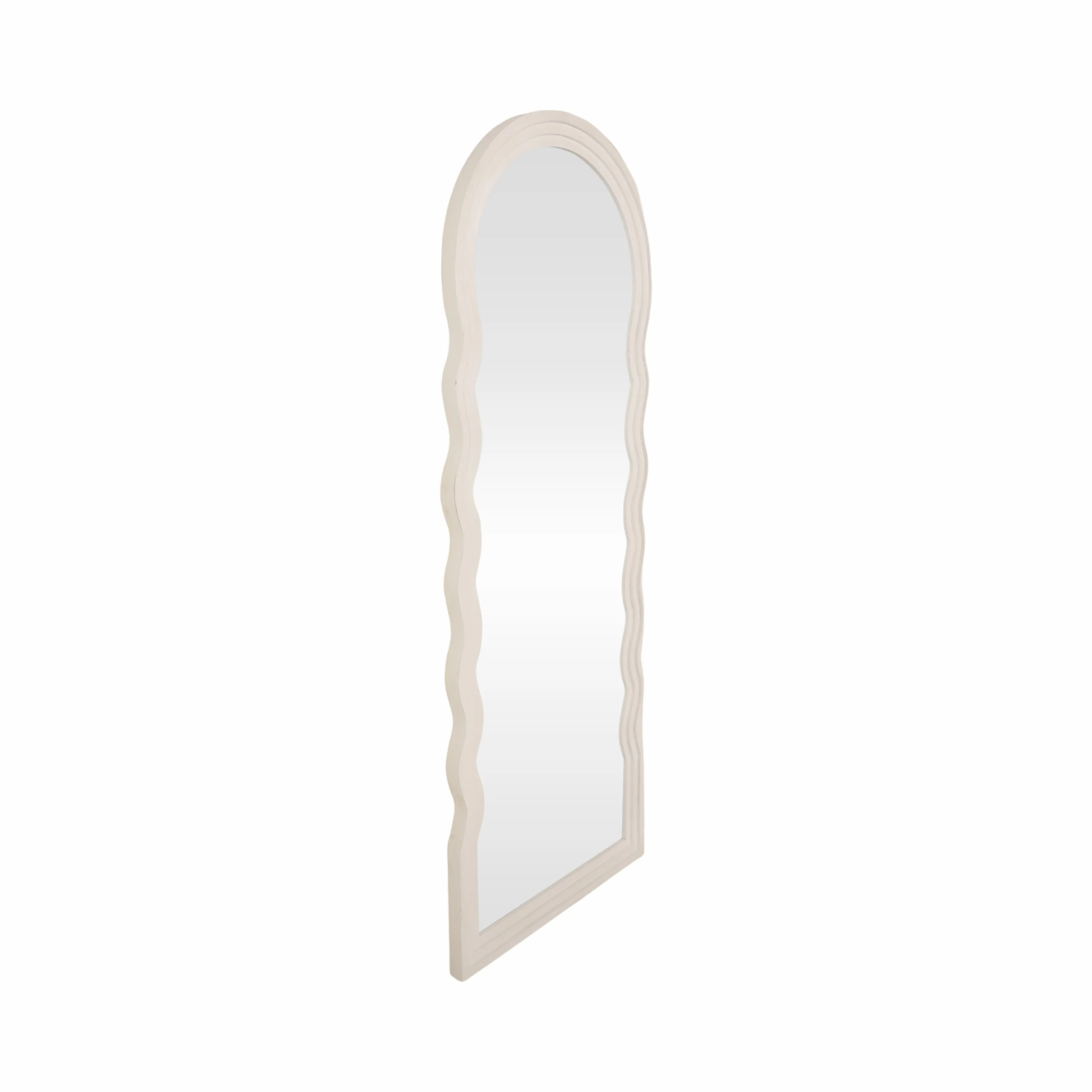 24x64 Layered Curvy Leaner Mirror, White