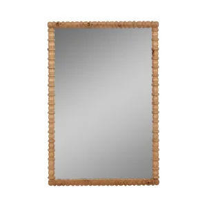 30x44 Carved Wood Mirror, Natural