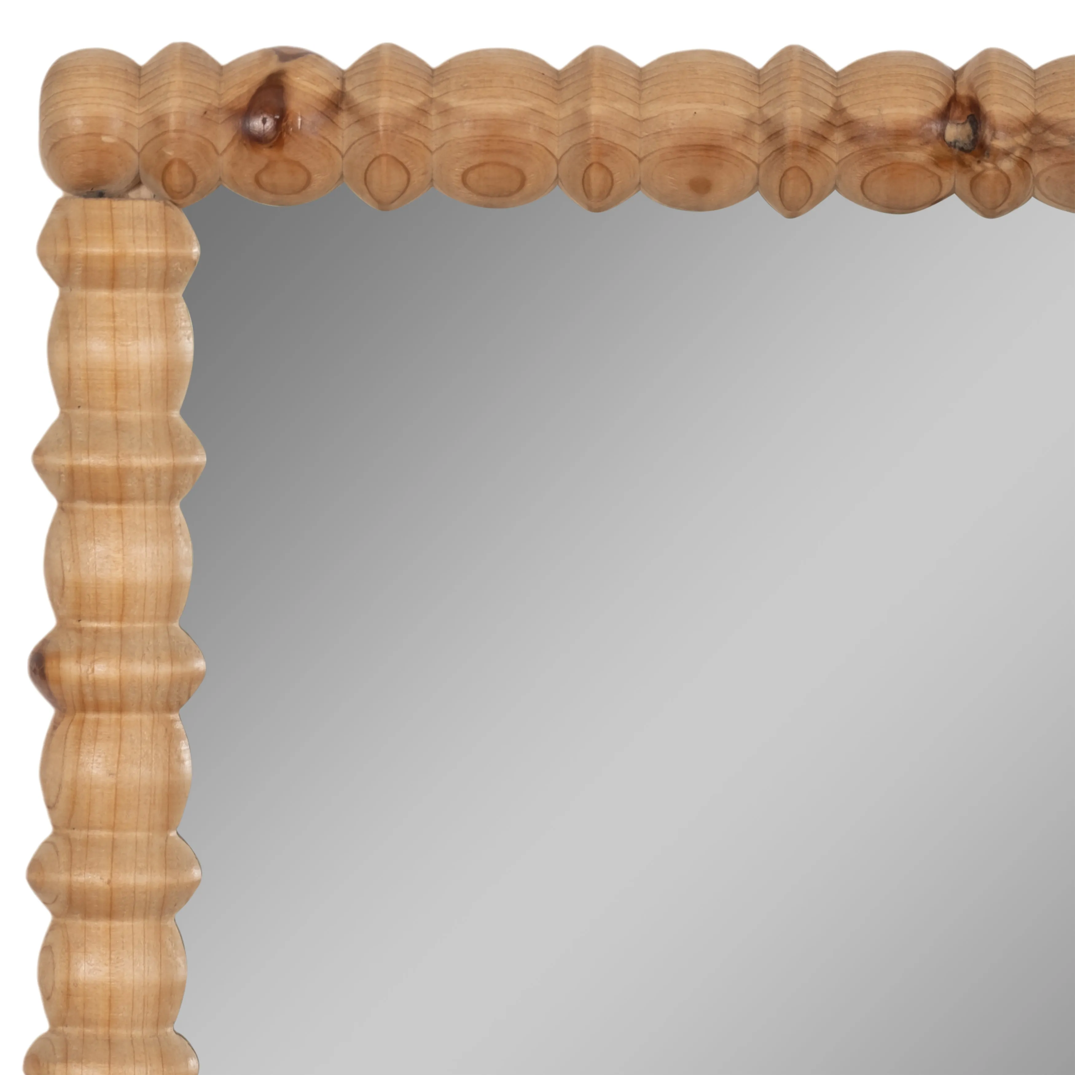 30x44 Carved Wood Mirror, Natural