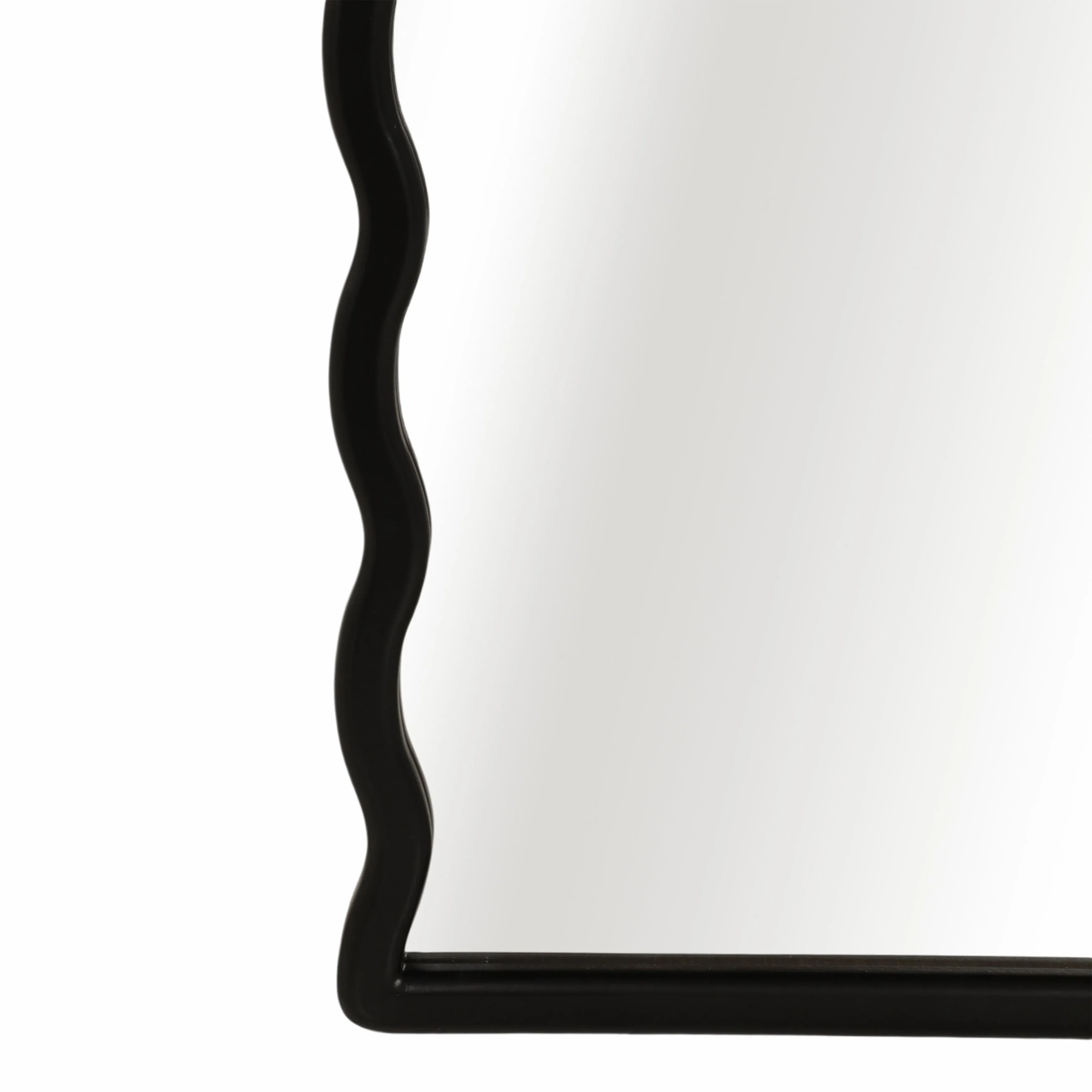 31x59" Wavy Leaner Mirror, Black
