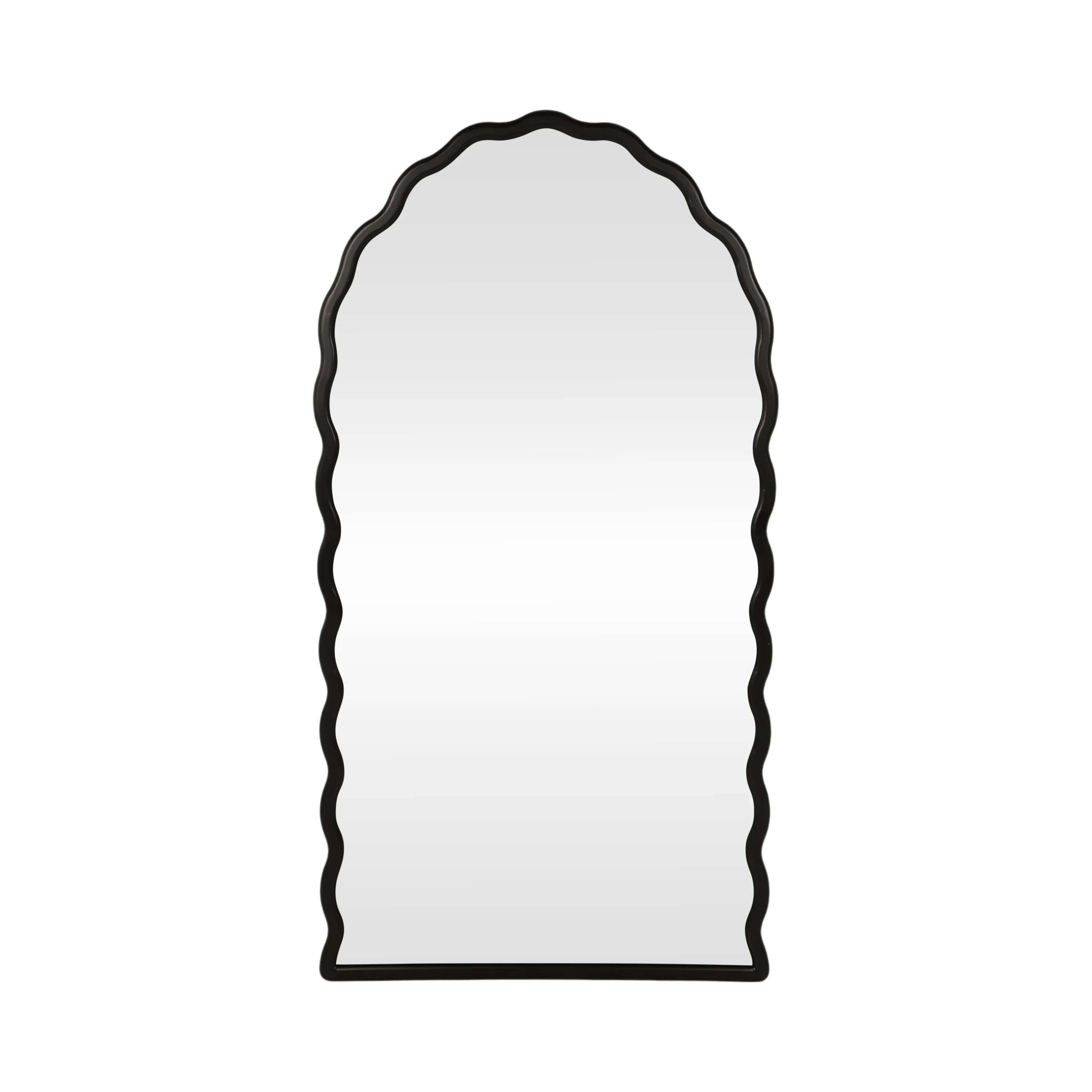 31x59" Wavy Leaner Mirror, Black
