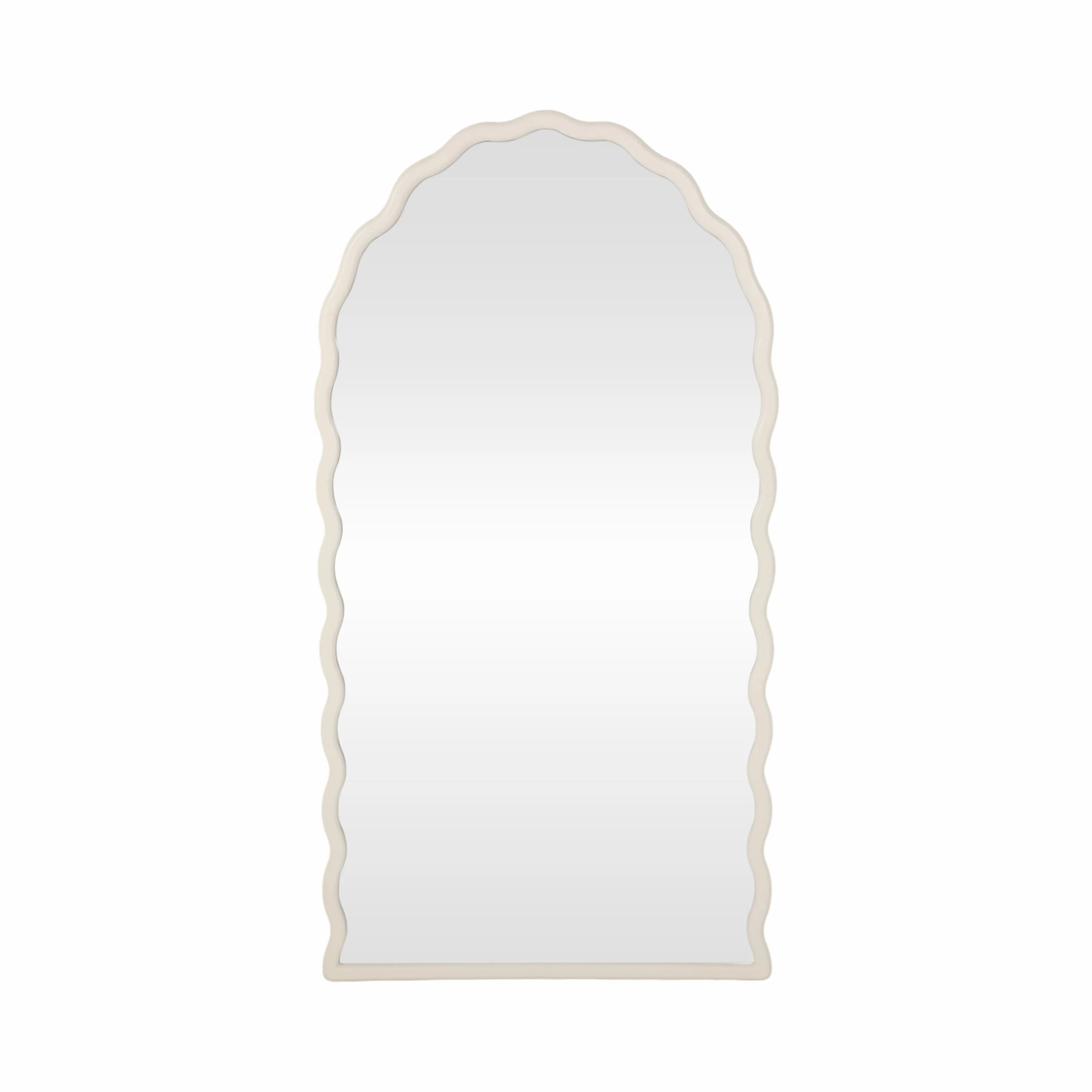 31x59" Wavy Leaner Mirror, White