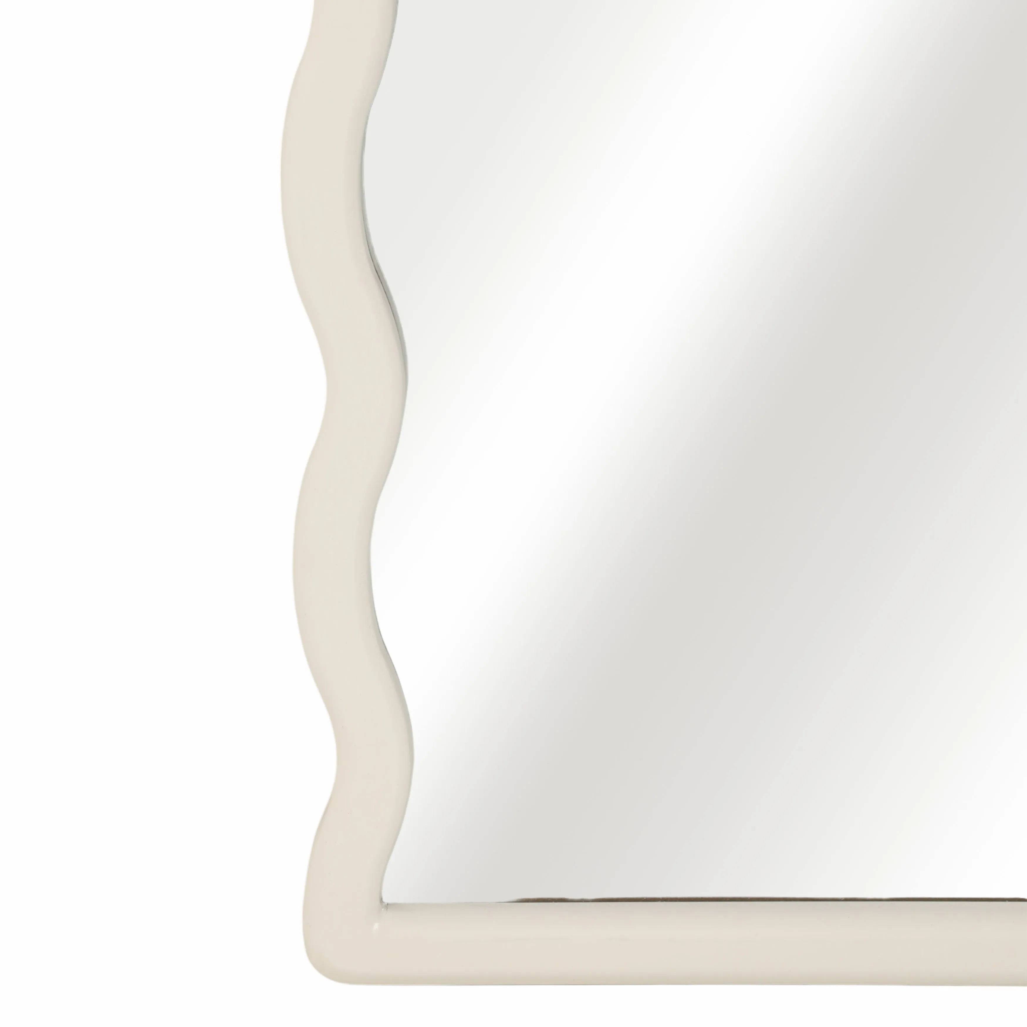 31x59" Wavy Leaner Mirror, White