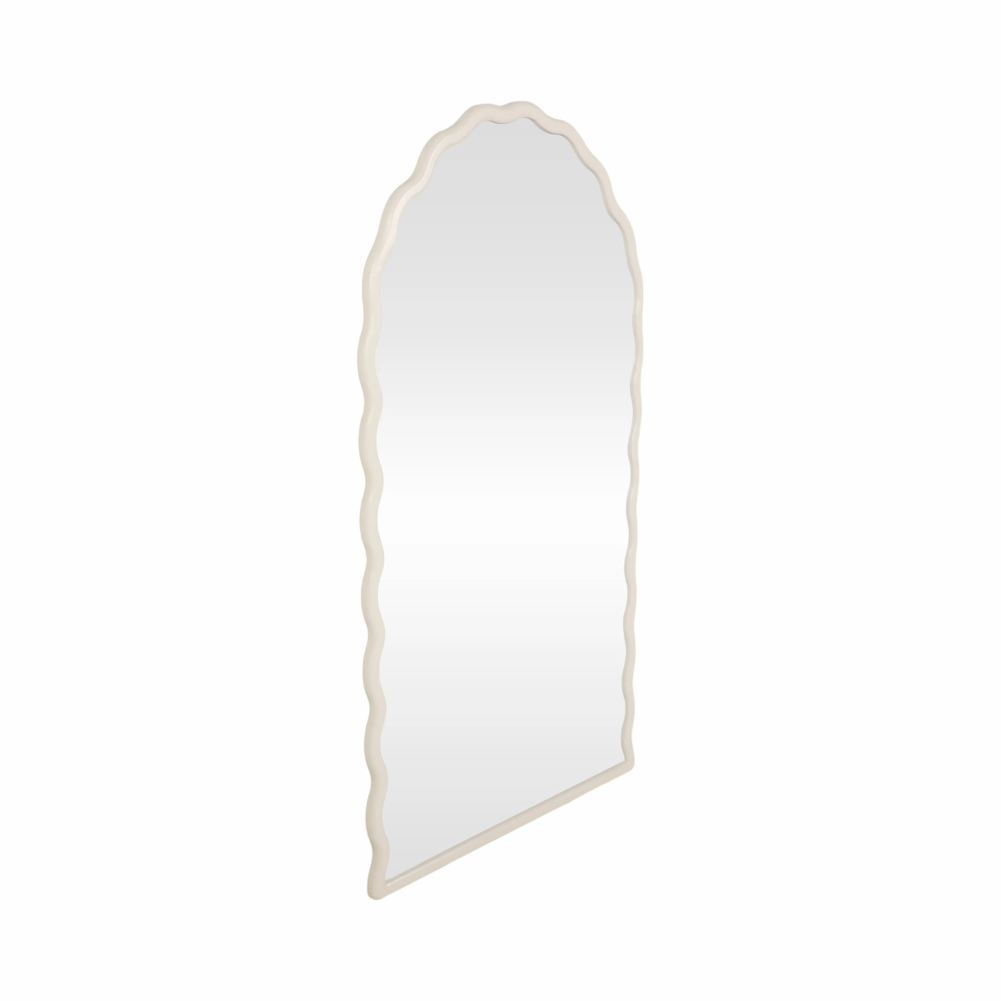 31x59" Wavy Leaner Mirror, White