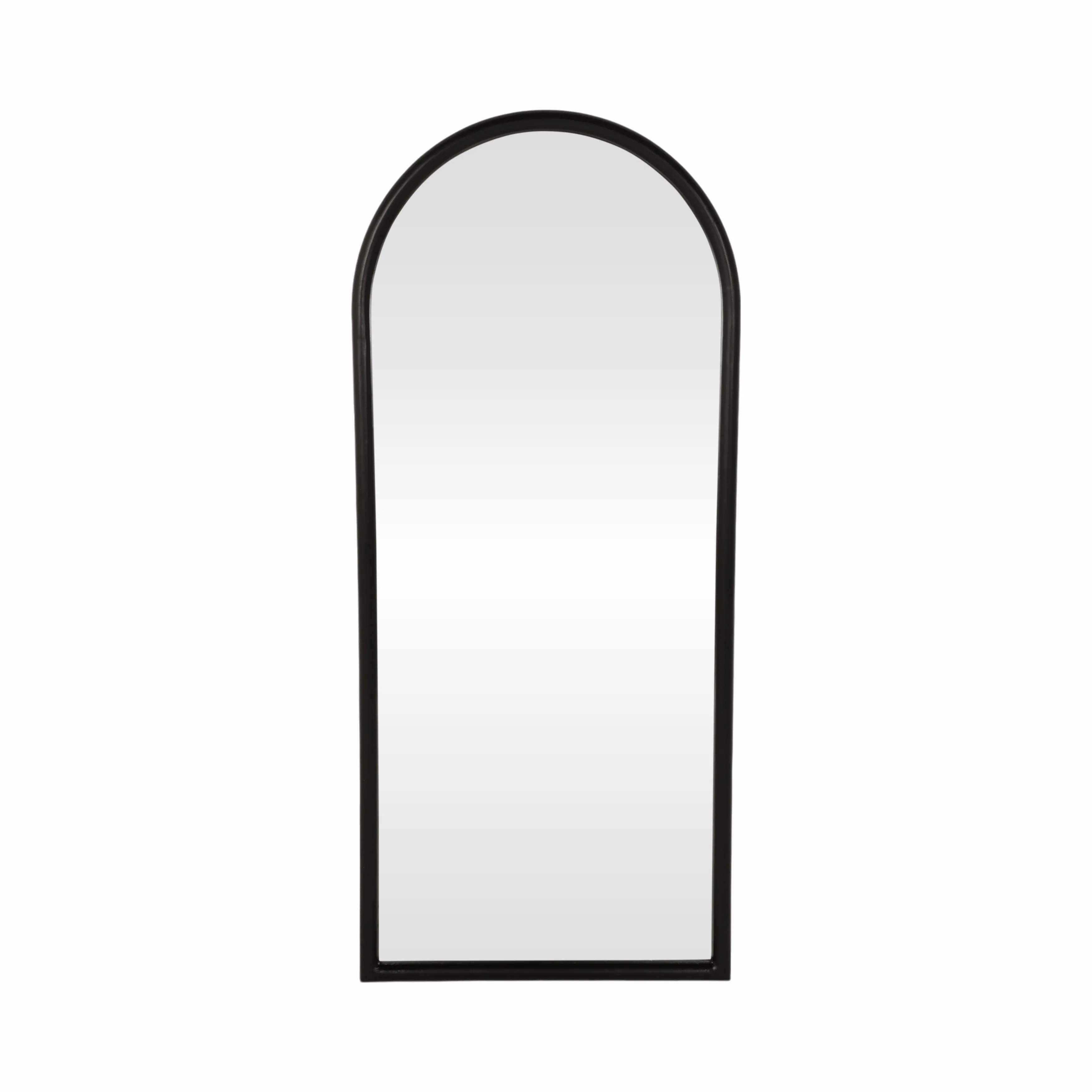 32x72 Thick Frame Arched Leaner Mirror, Black