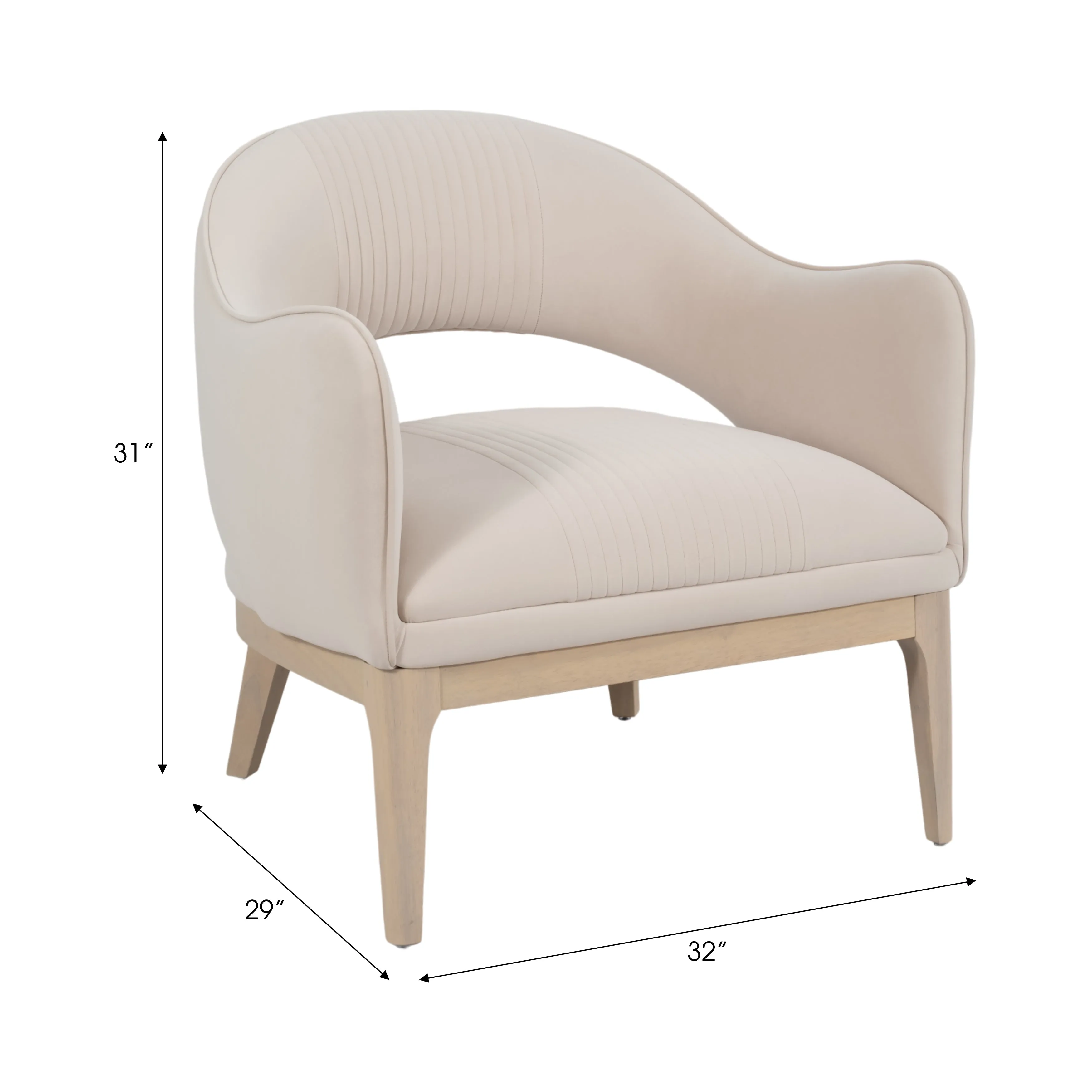 33" Oliveira Accent Chair, Cream