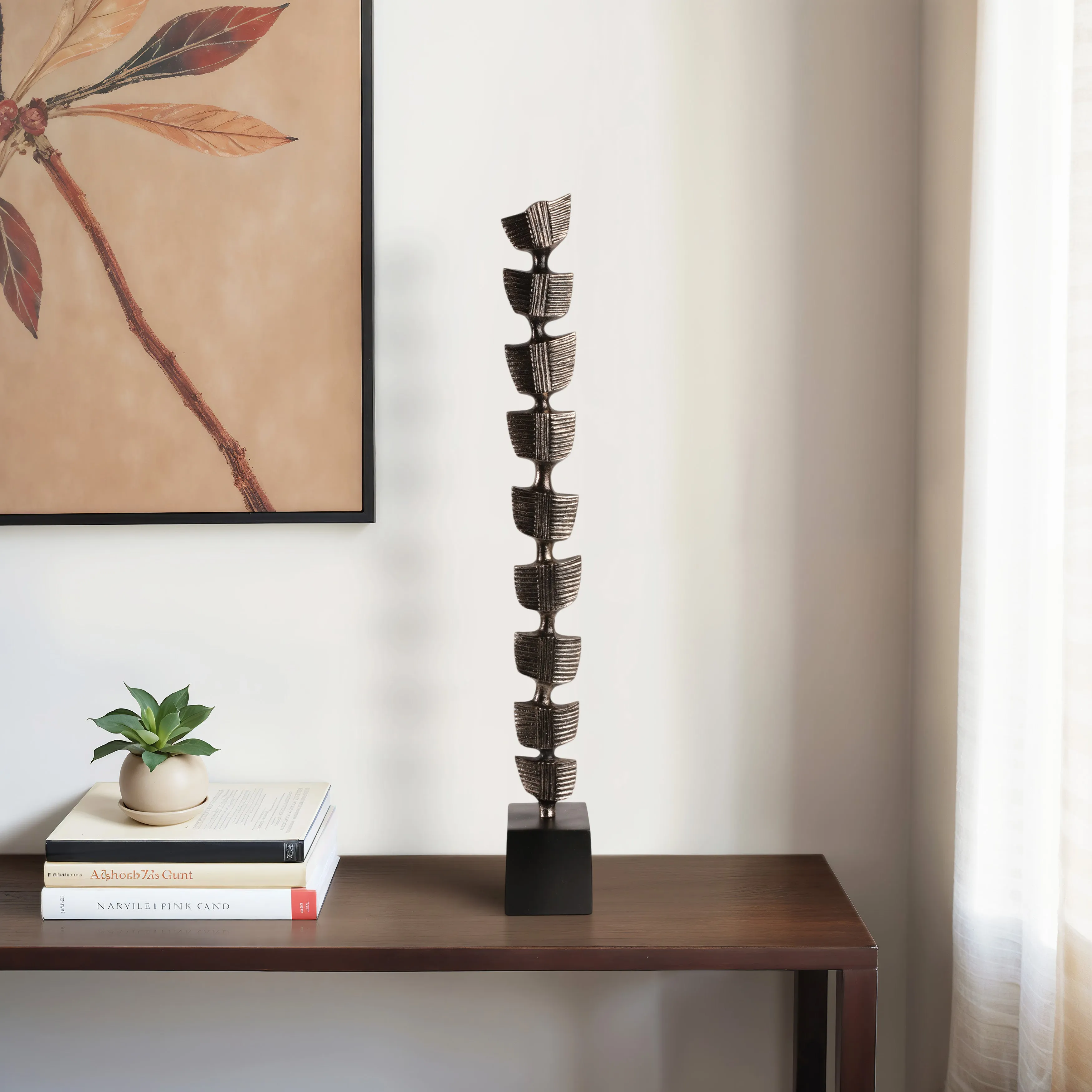 34" Hensly Large Metal Statuary, Black