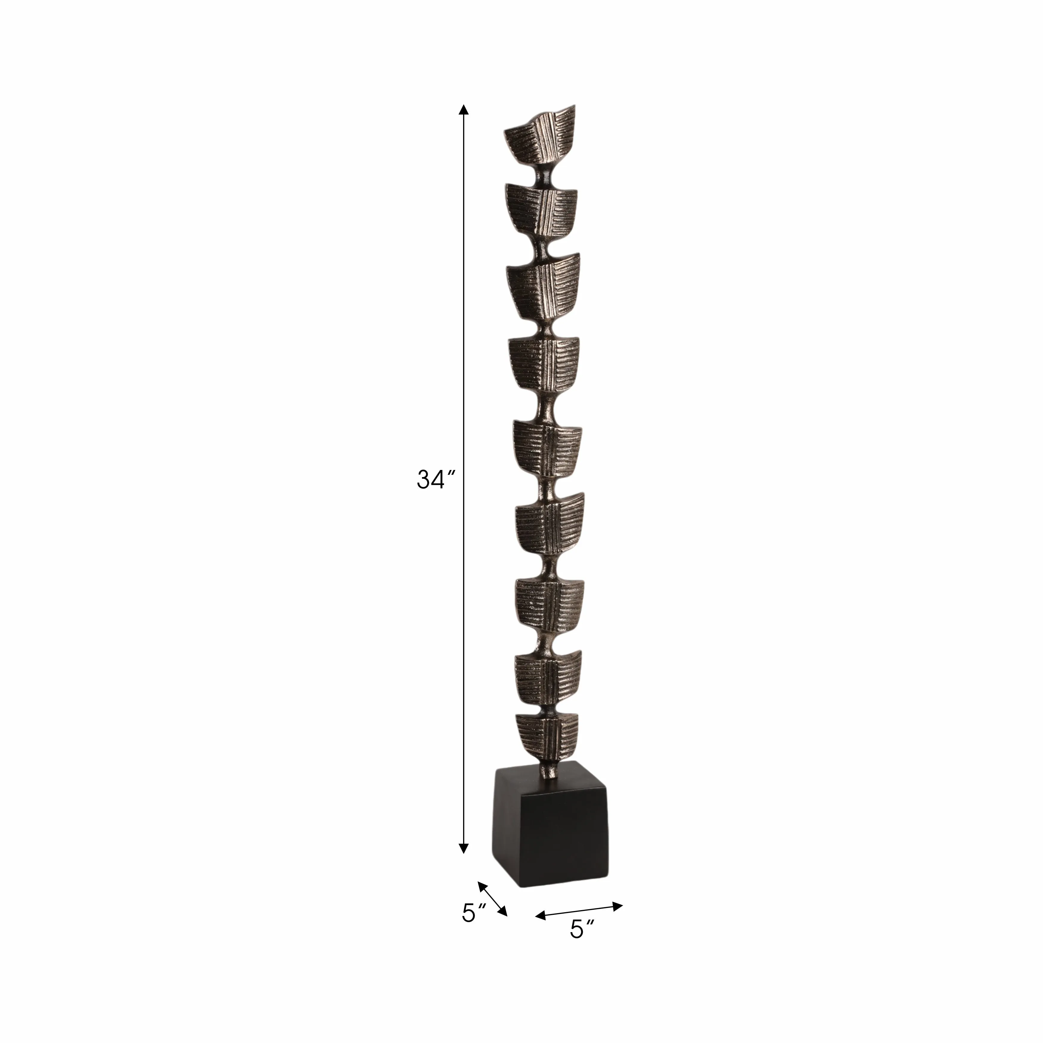 34" Hensly Large Metal Statuary, Black
