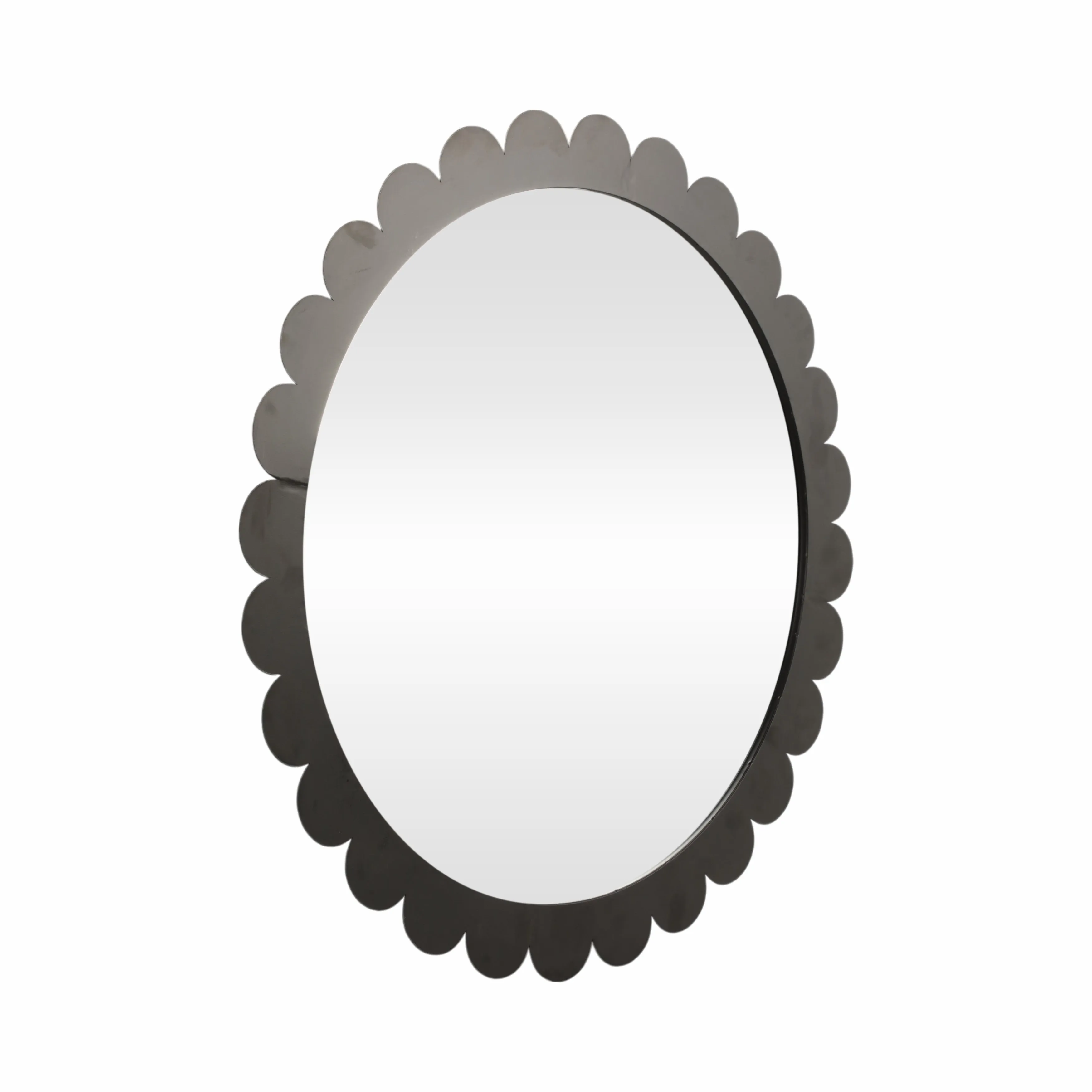 34" Scallop Border Mirror, Black