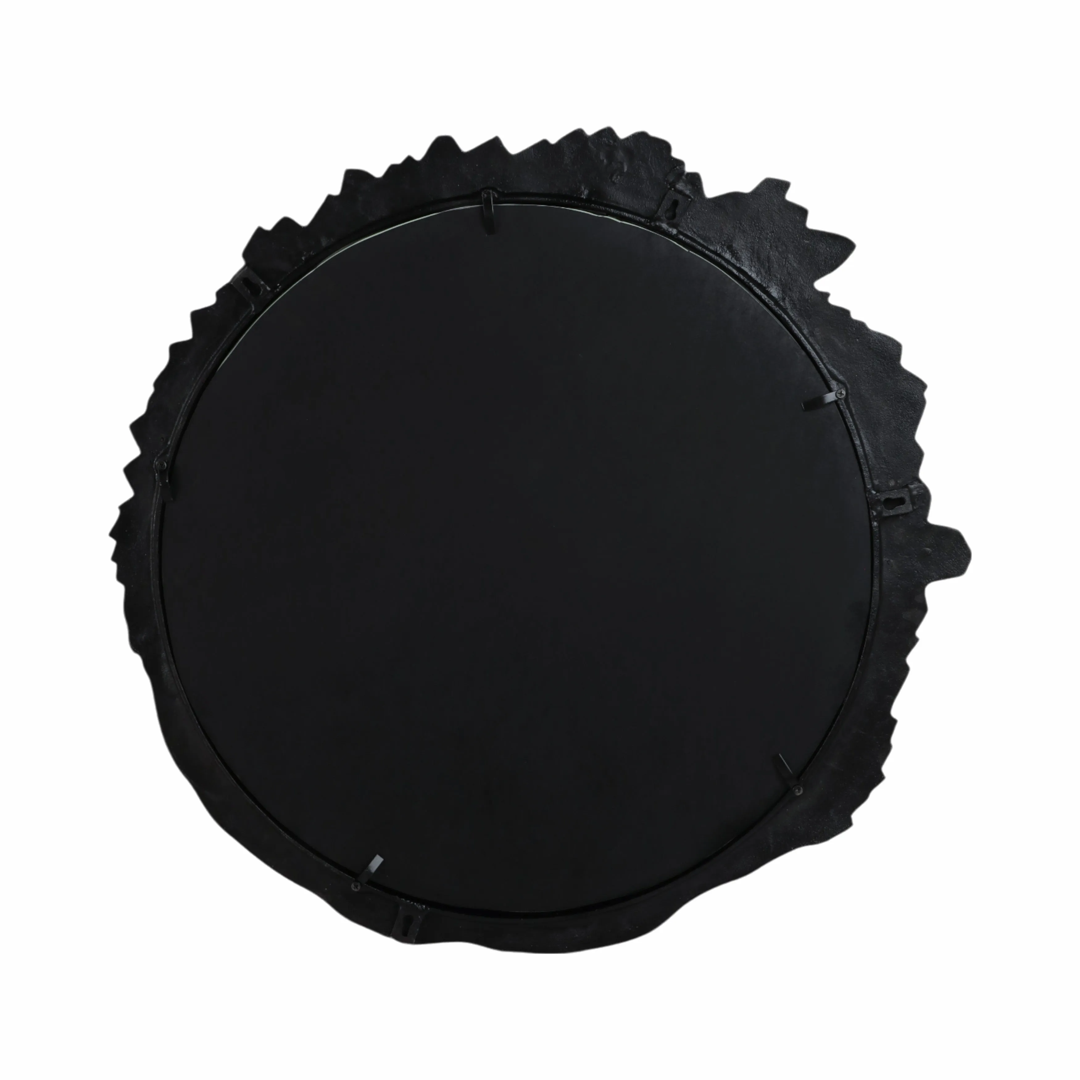 35" Eron Metal Wall Mirror, Black