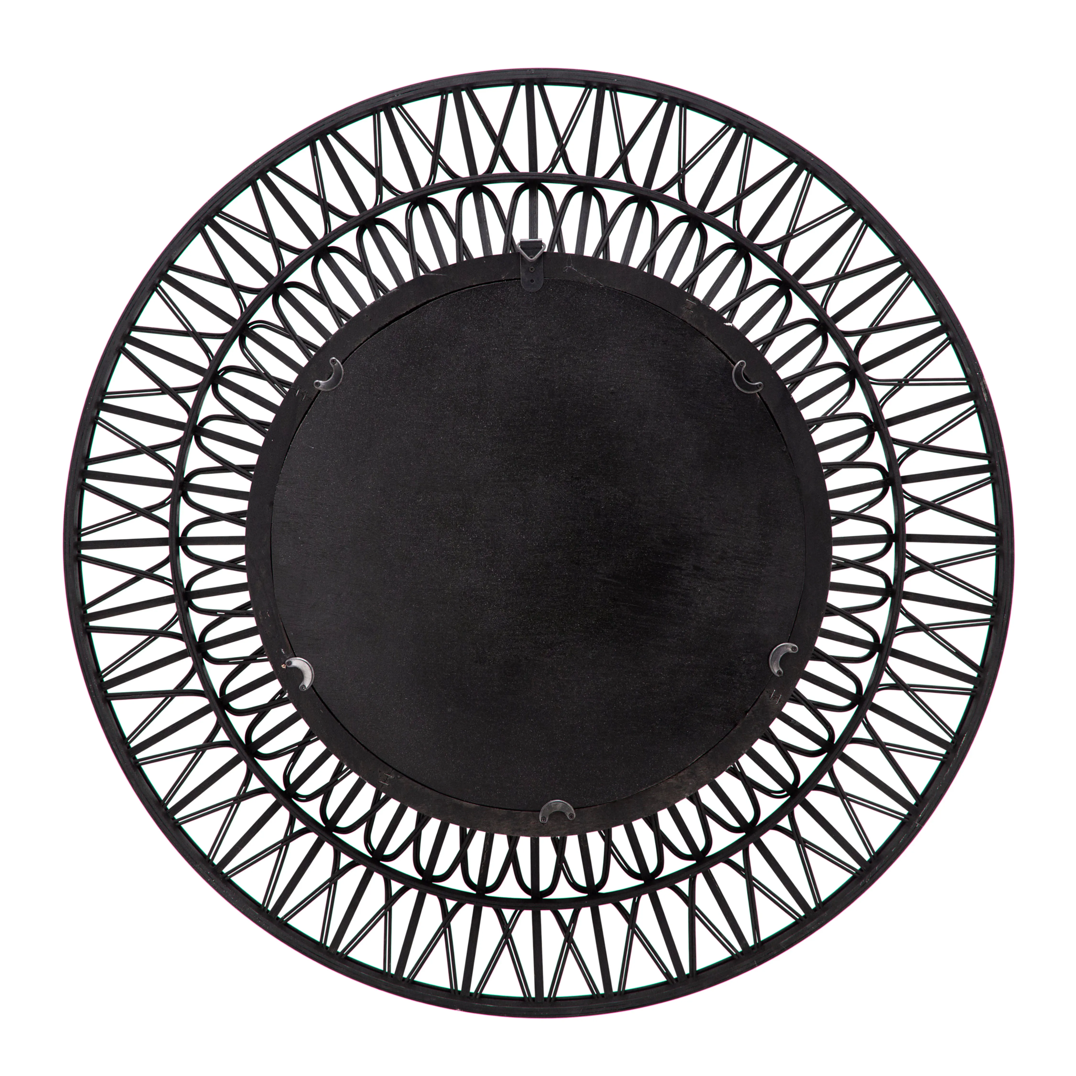 36" BAMBOO WALL MIRROR, BLACK