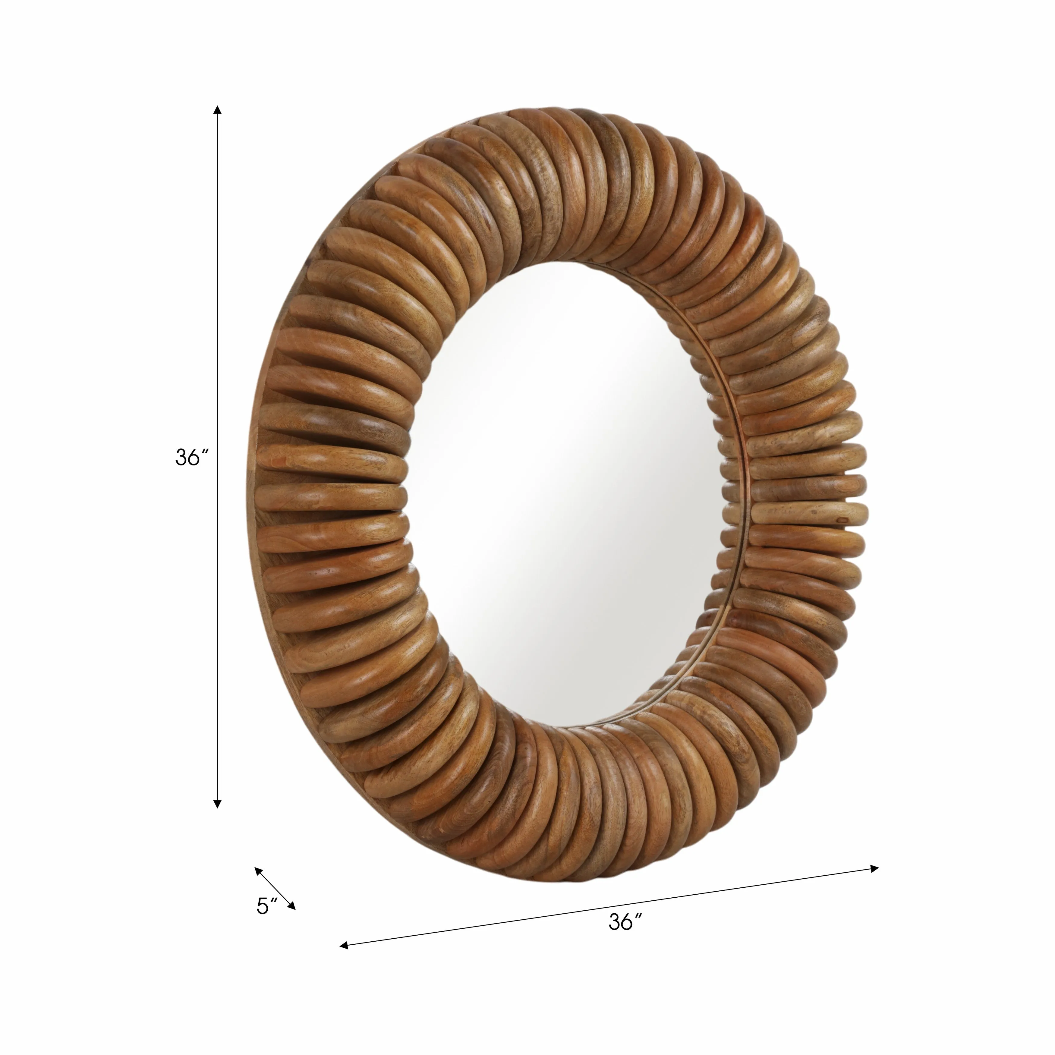 36" CHASTAIN CARVED WOOD WALL MIRROR