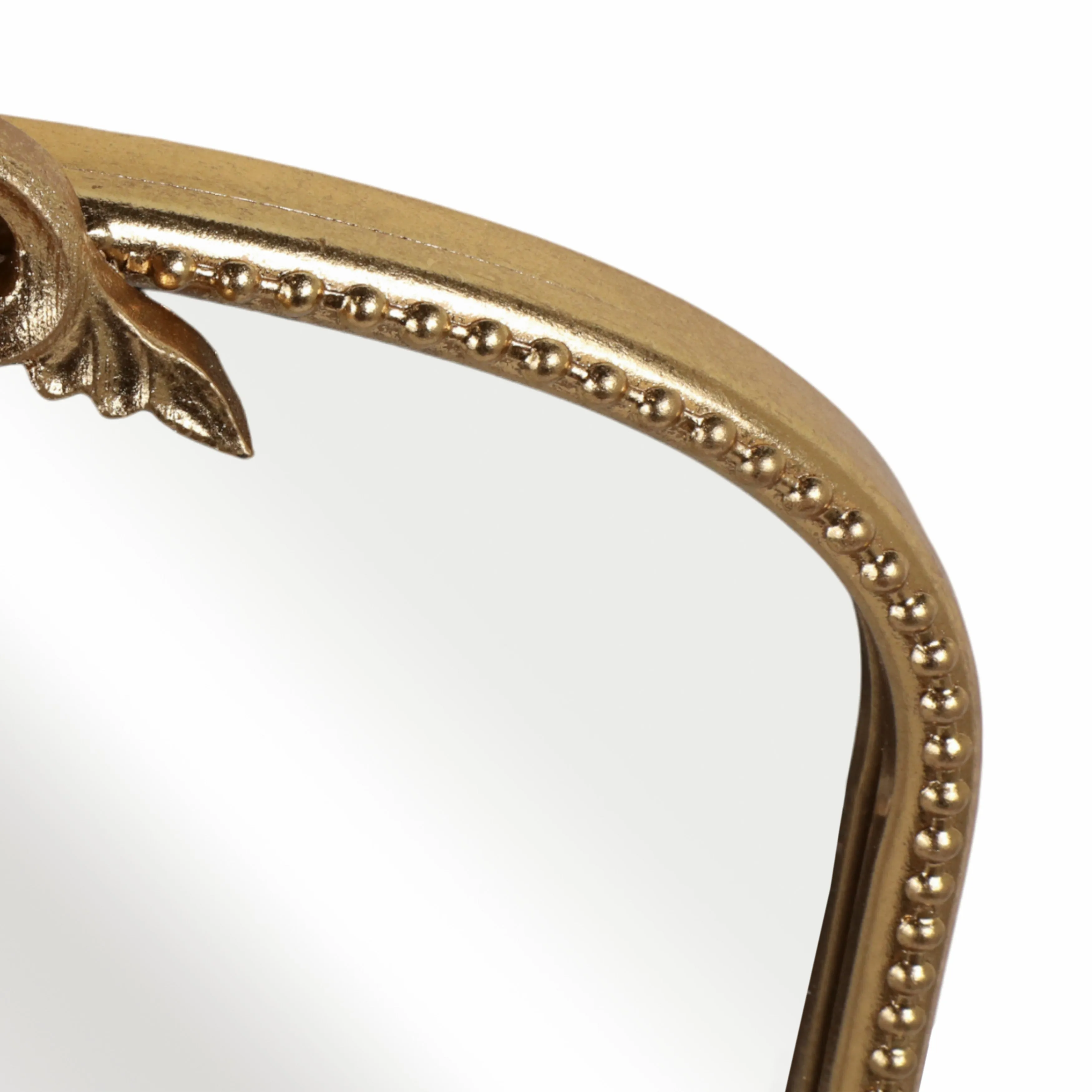 36" Fleur Applique Arch Mirror, Gold Wb