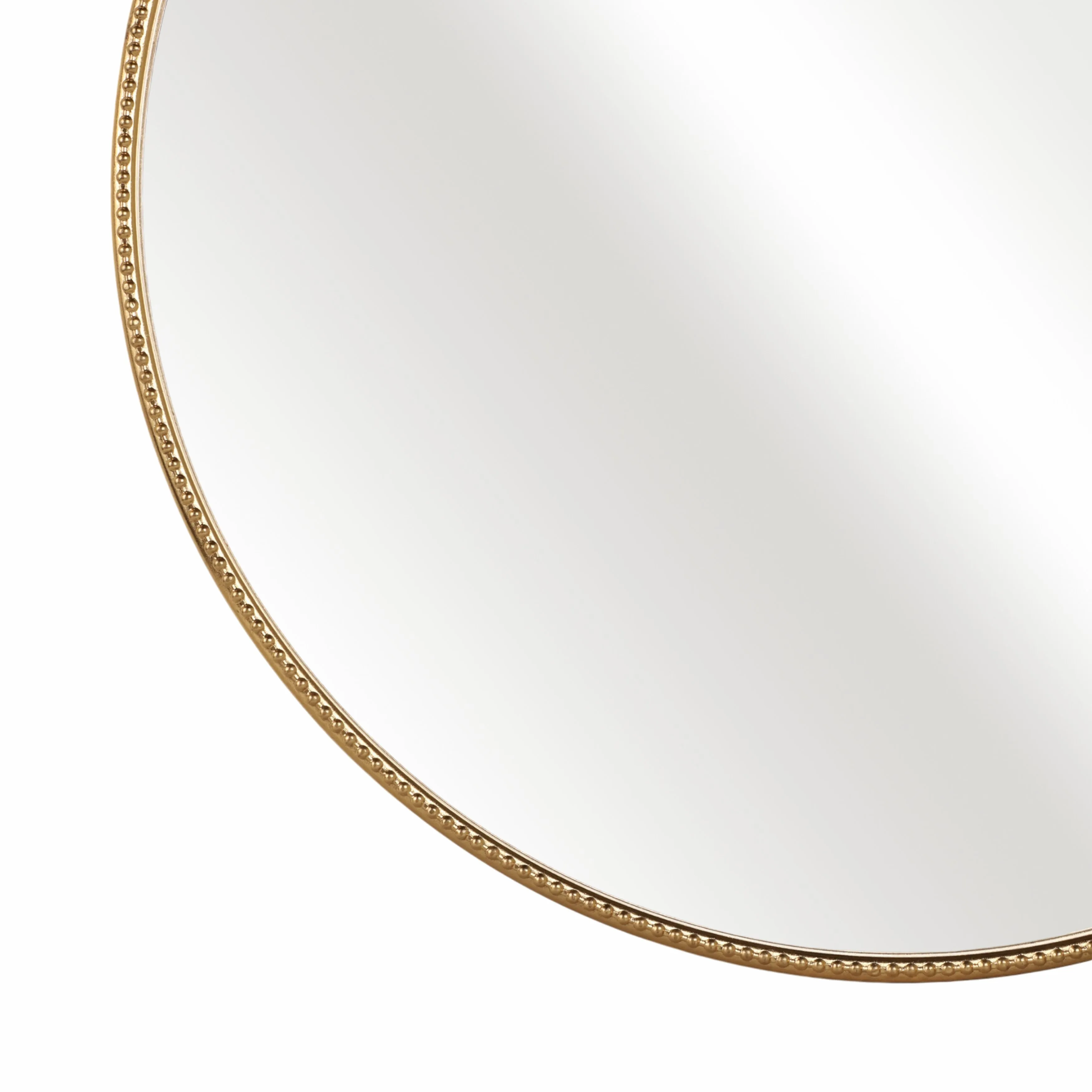 36" Fleur Applique Round Mirror, Gold Wb