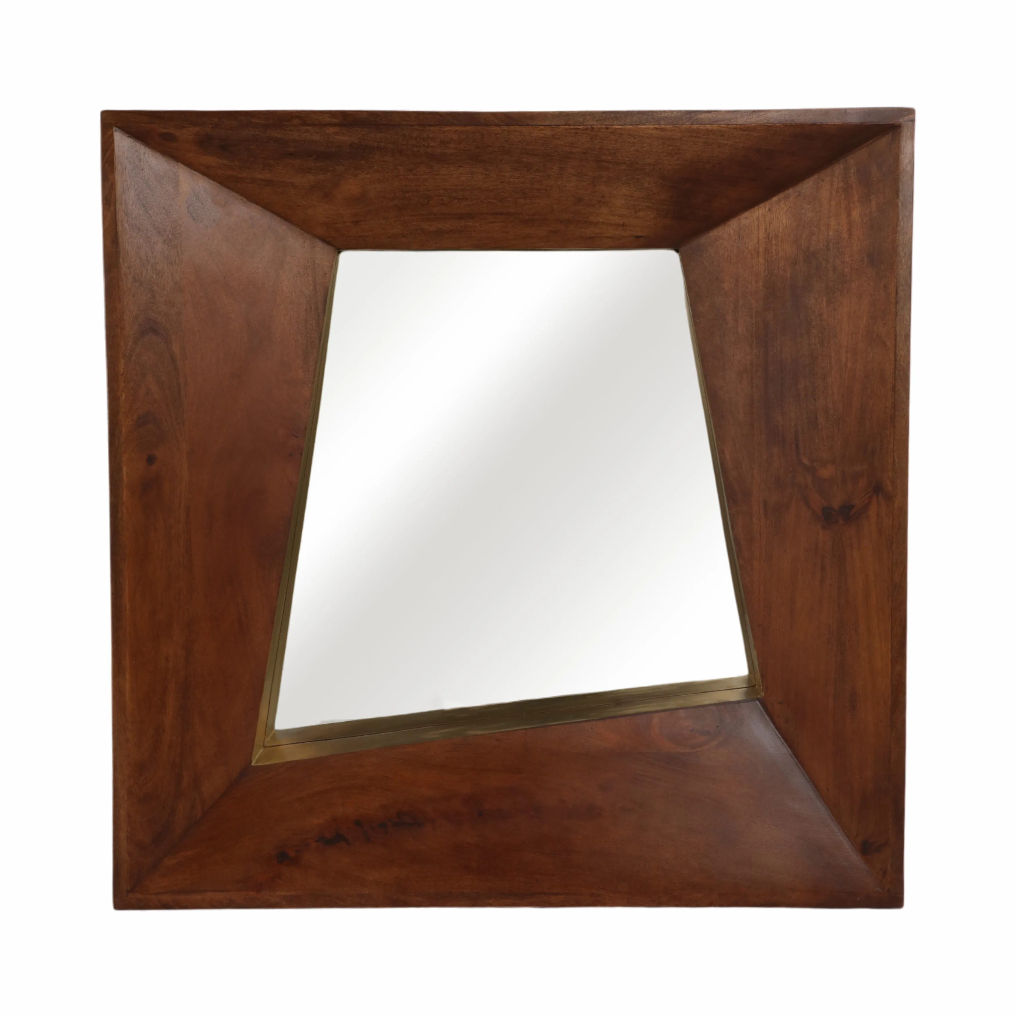 36x36" Hallox Carved Wood Mirror