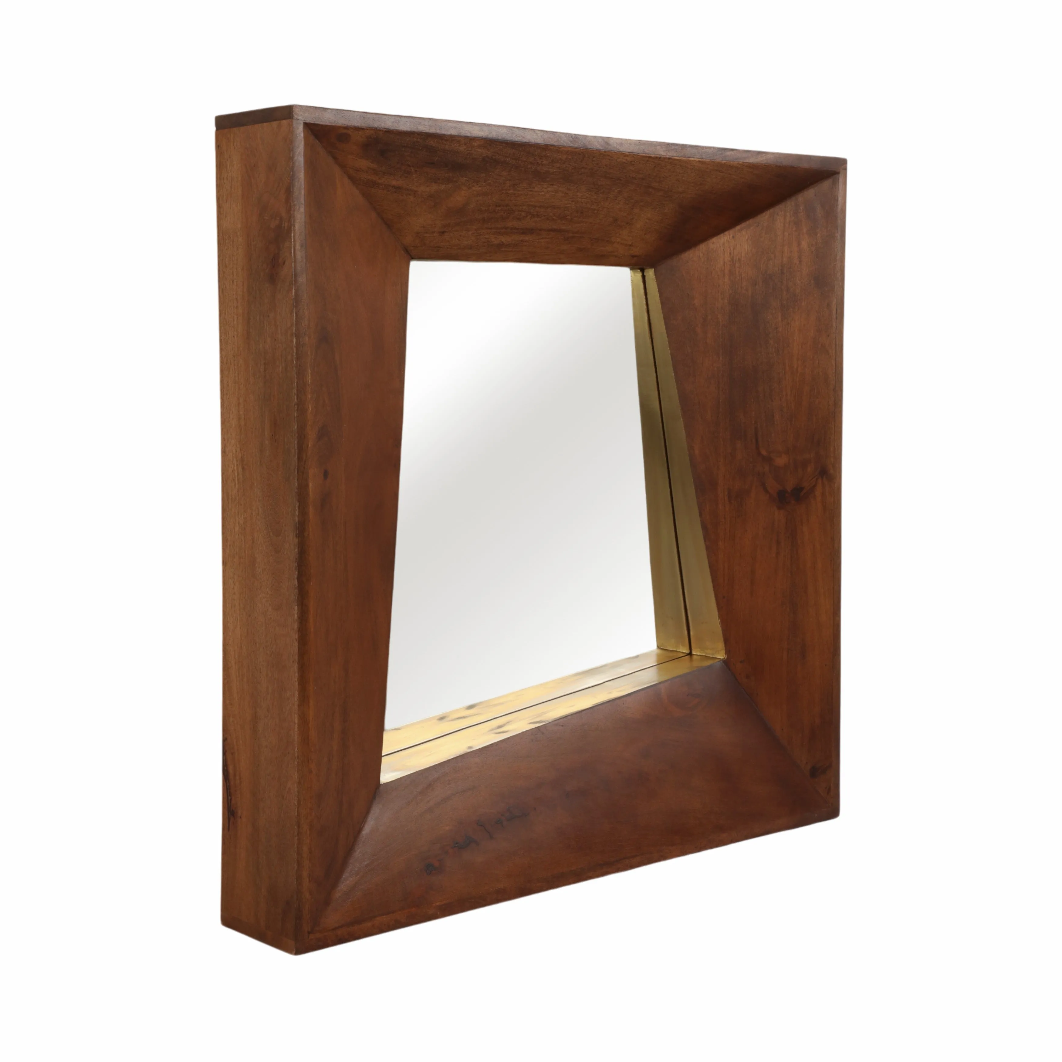36x36" Hallox Carved Wood Mirror