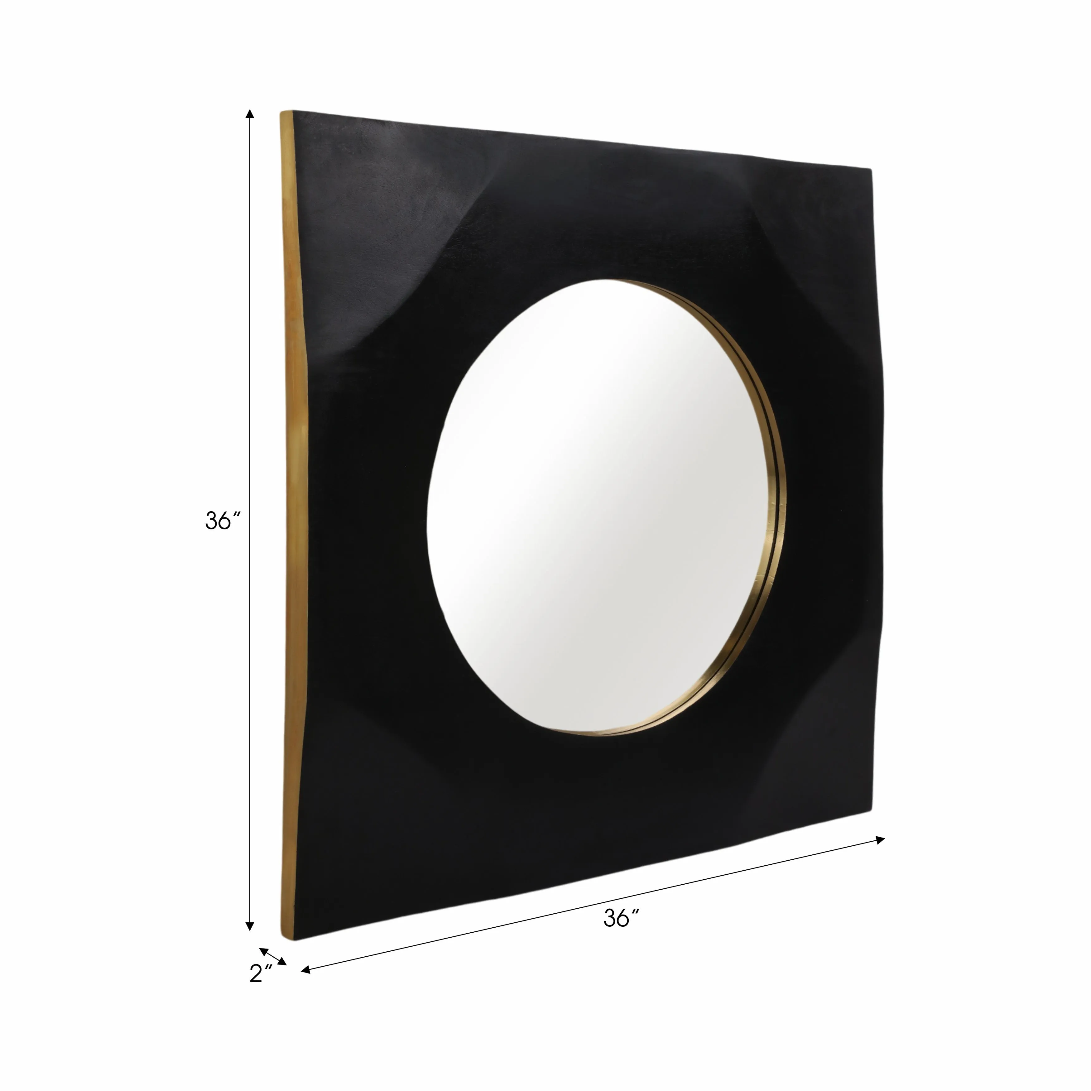 36x36" Ventric Carved Wood Mirror