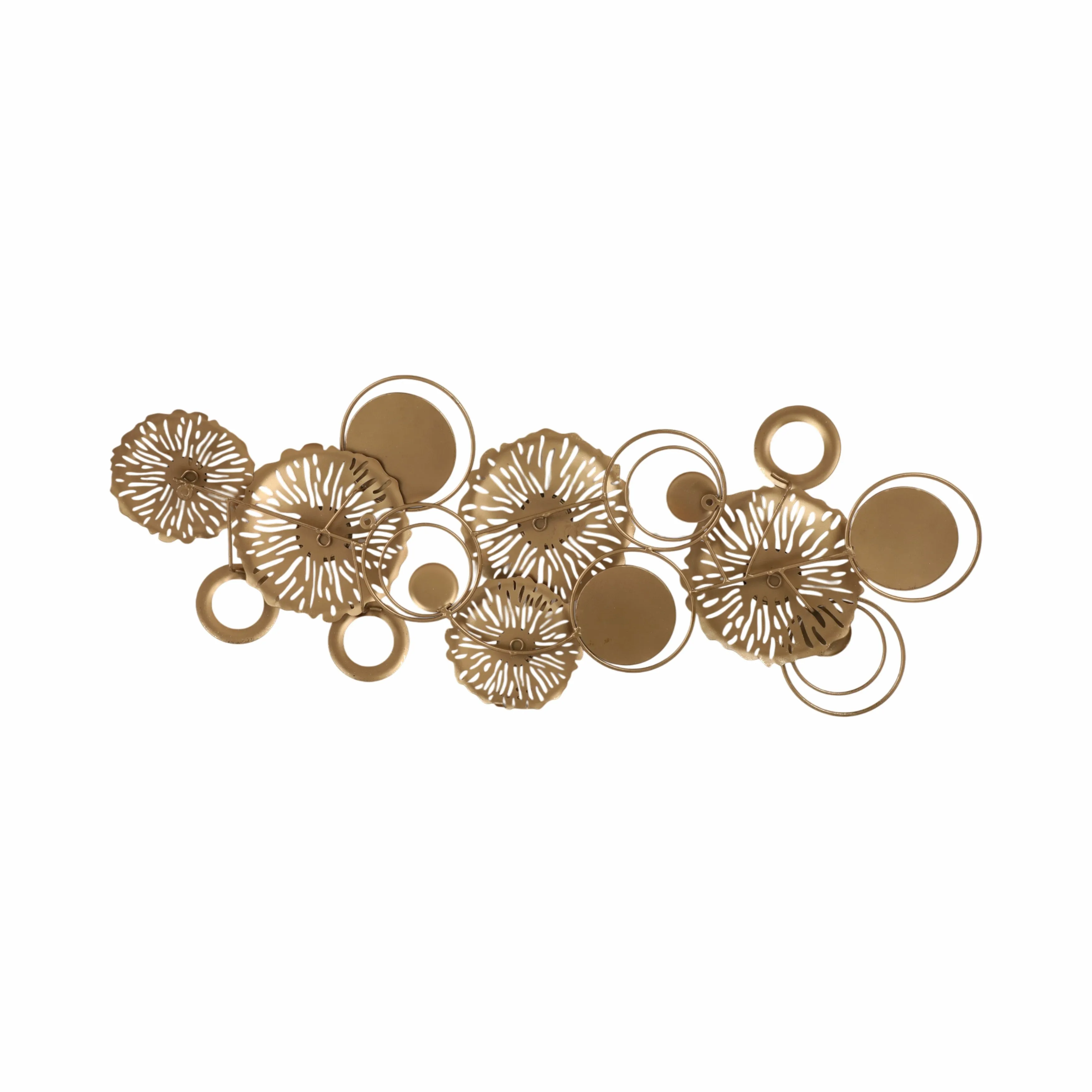 39" Pierced Discs W/ Mirrors Metal Wall, Gold