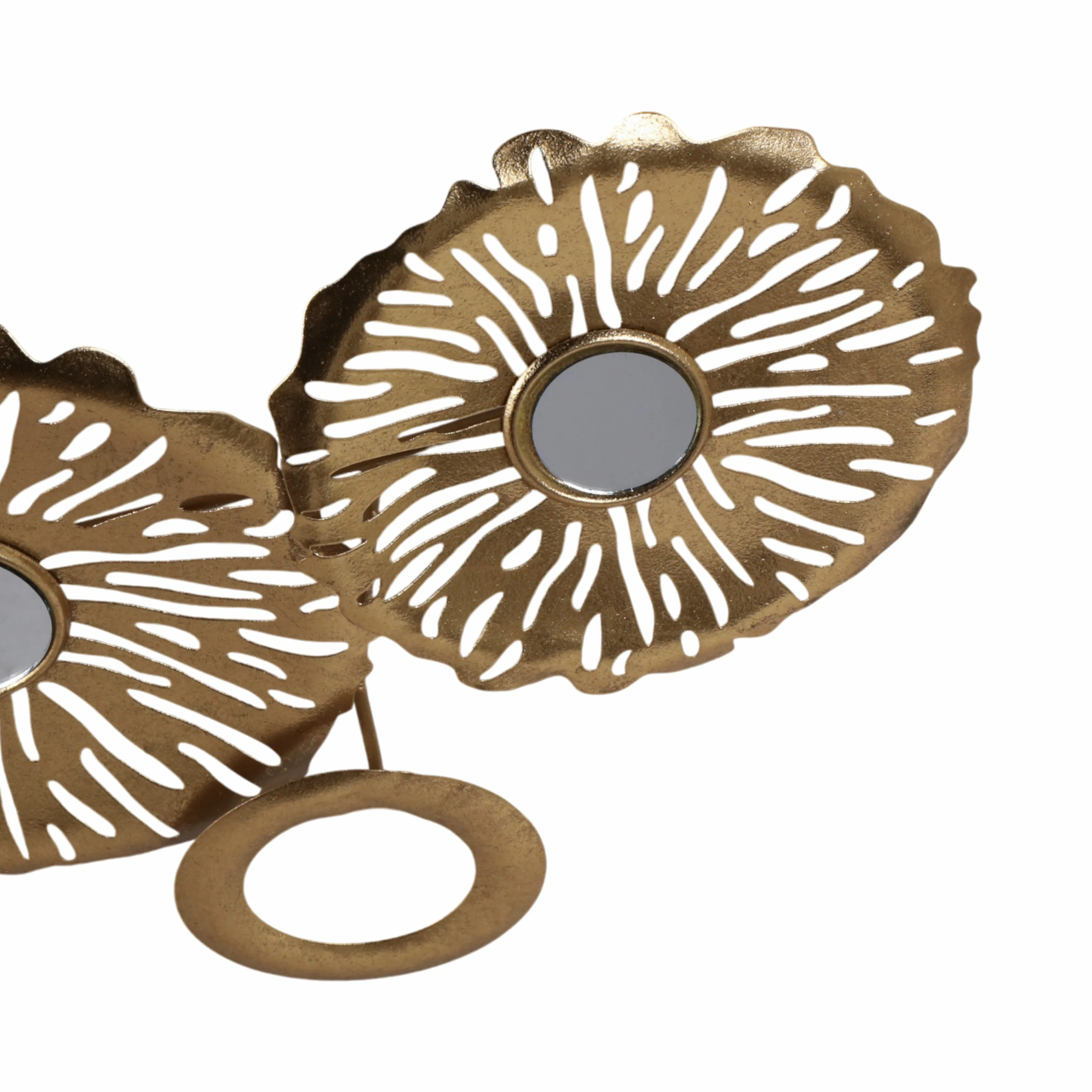 39" Pierced Discs W/ Mirrors Metal Wall, Gold