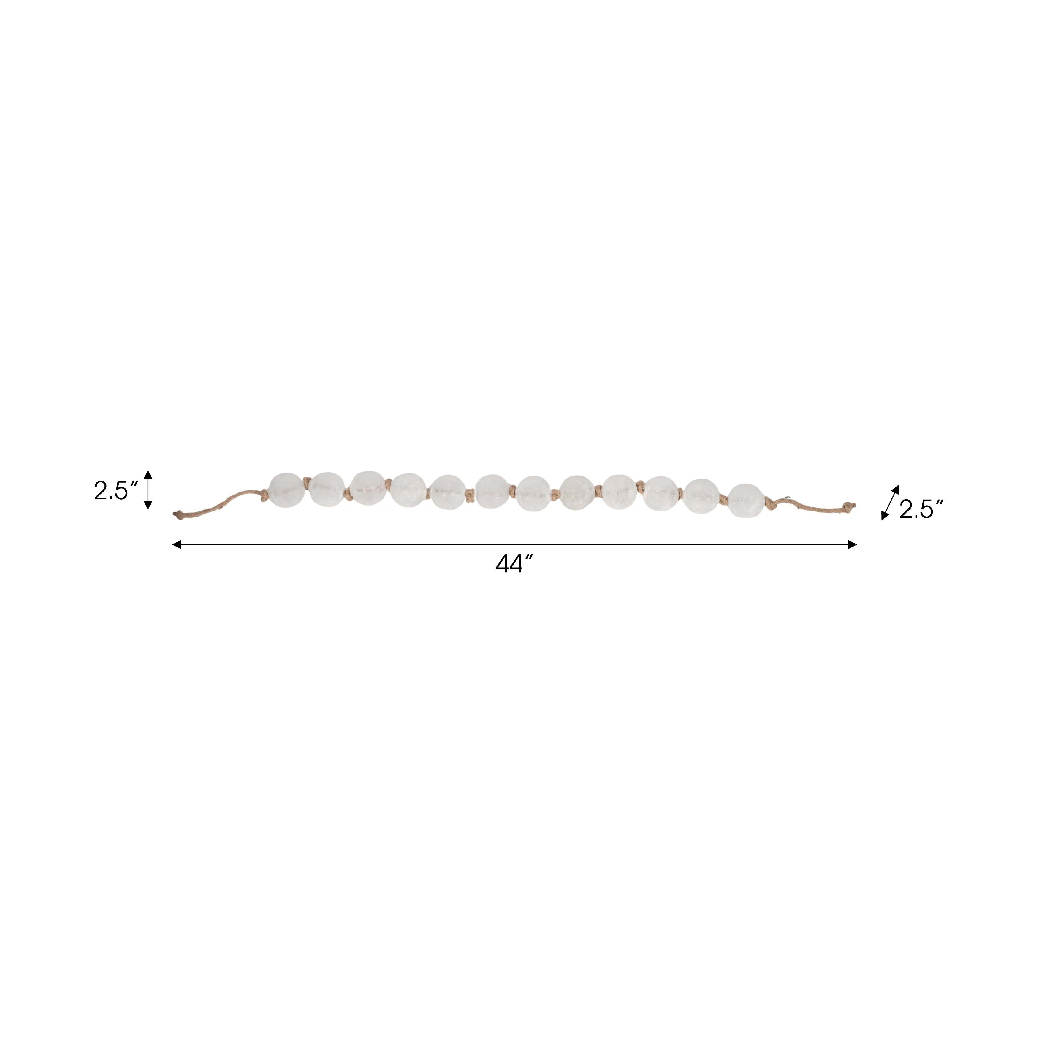 48" Length 2.5" Beaded Glass Garland, Clear