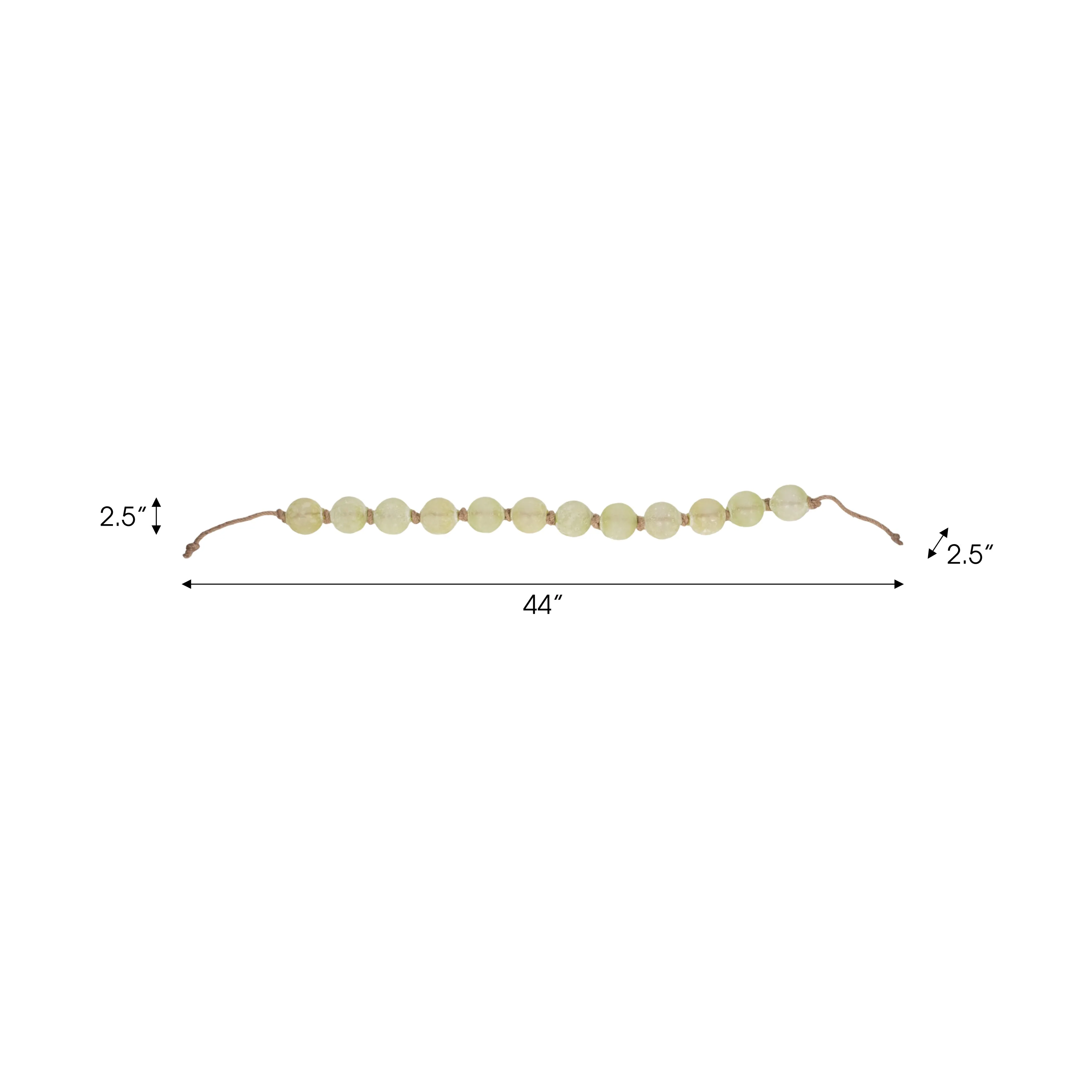 48" Length 2.5" Beaded Glass Garland, Green