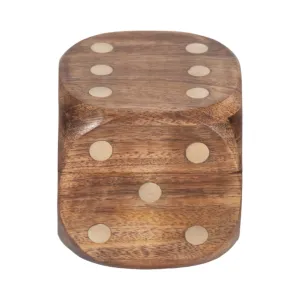 4" Dice Box With Dice Inside, Brown