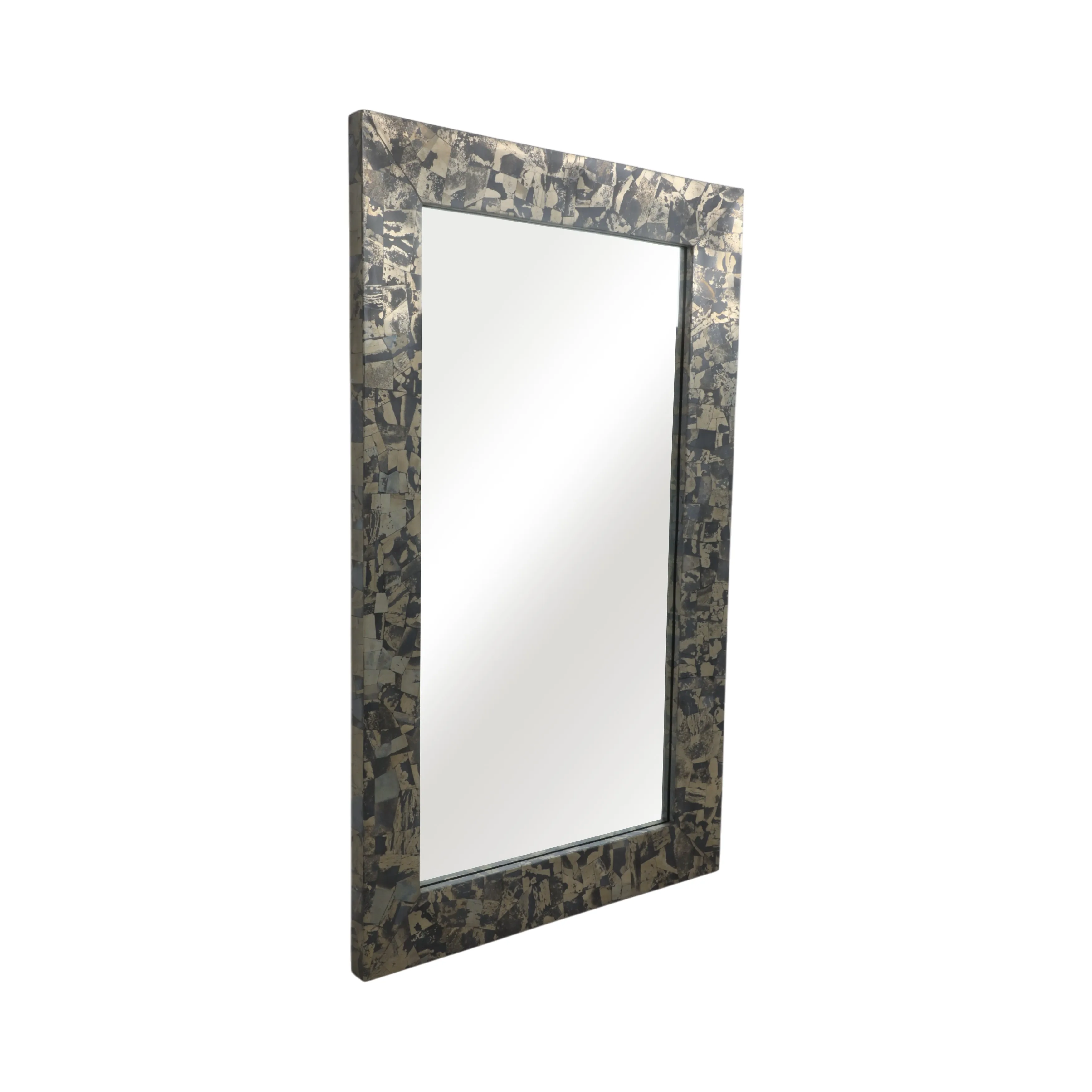 50x30"livio Pyrite Semi-prcous Stne&wd Wall Mirror
