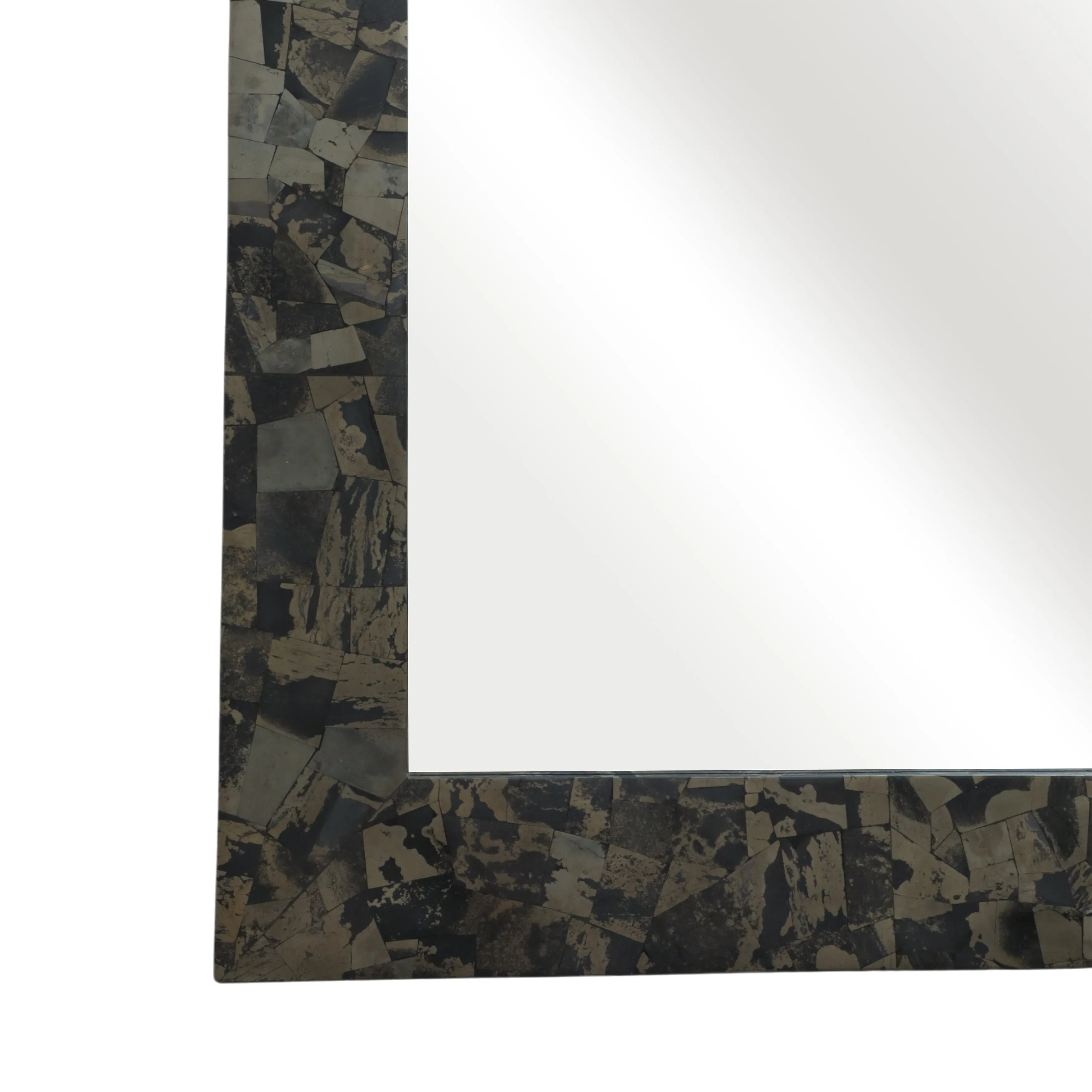 50x30"livio Pyrite Semi-prcous Stne&wd Wall Mirror