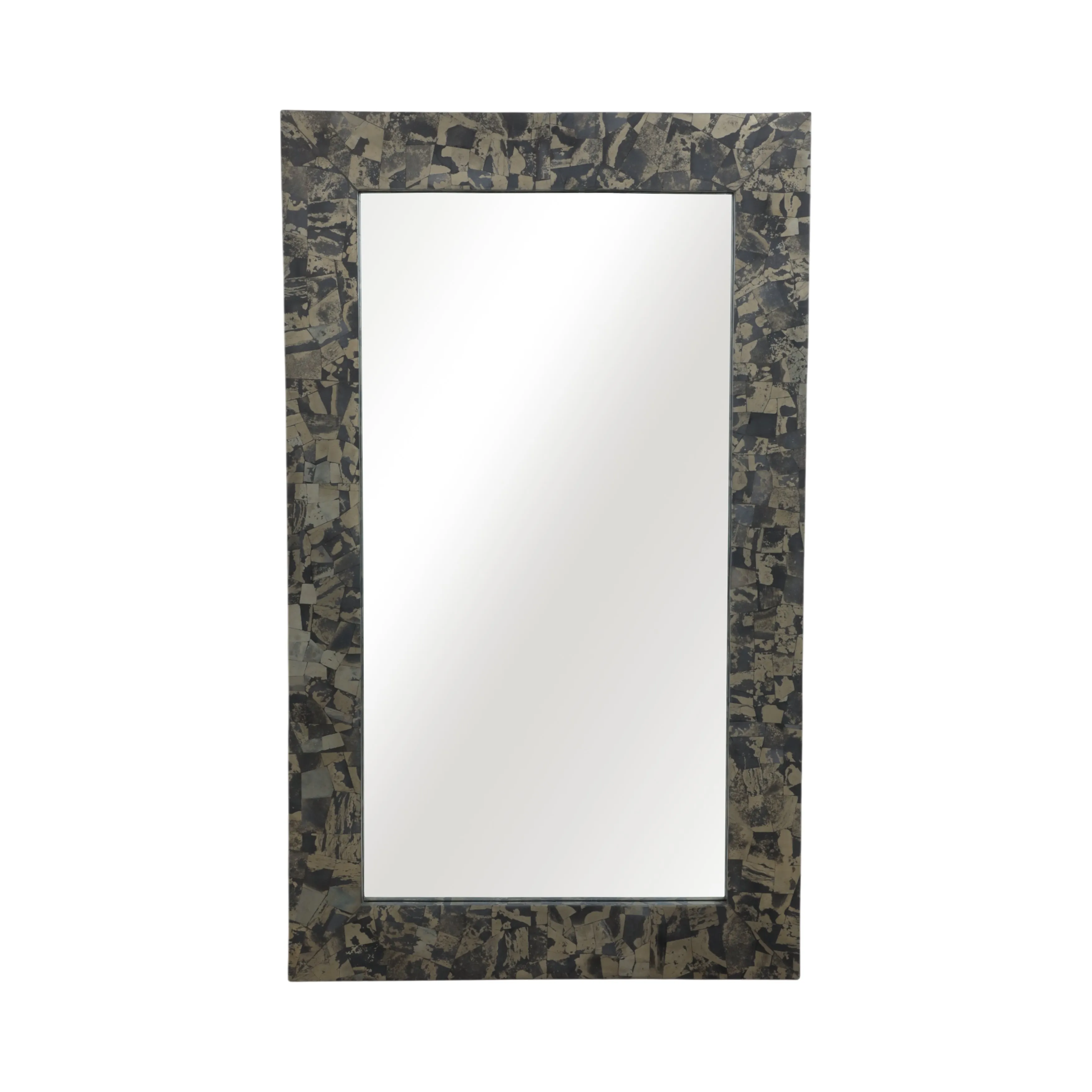 50x30"livio Pyrite Semi-prcous Stne&wd Wall Mirror