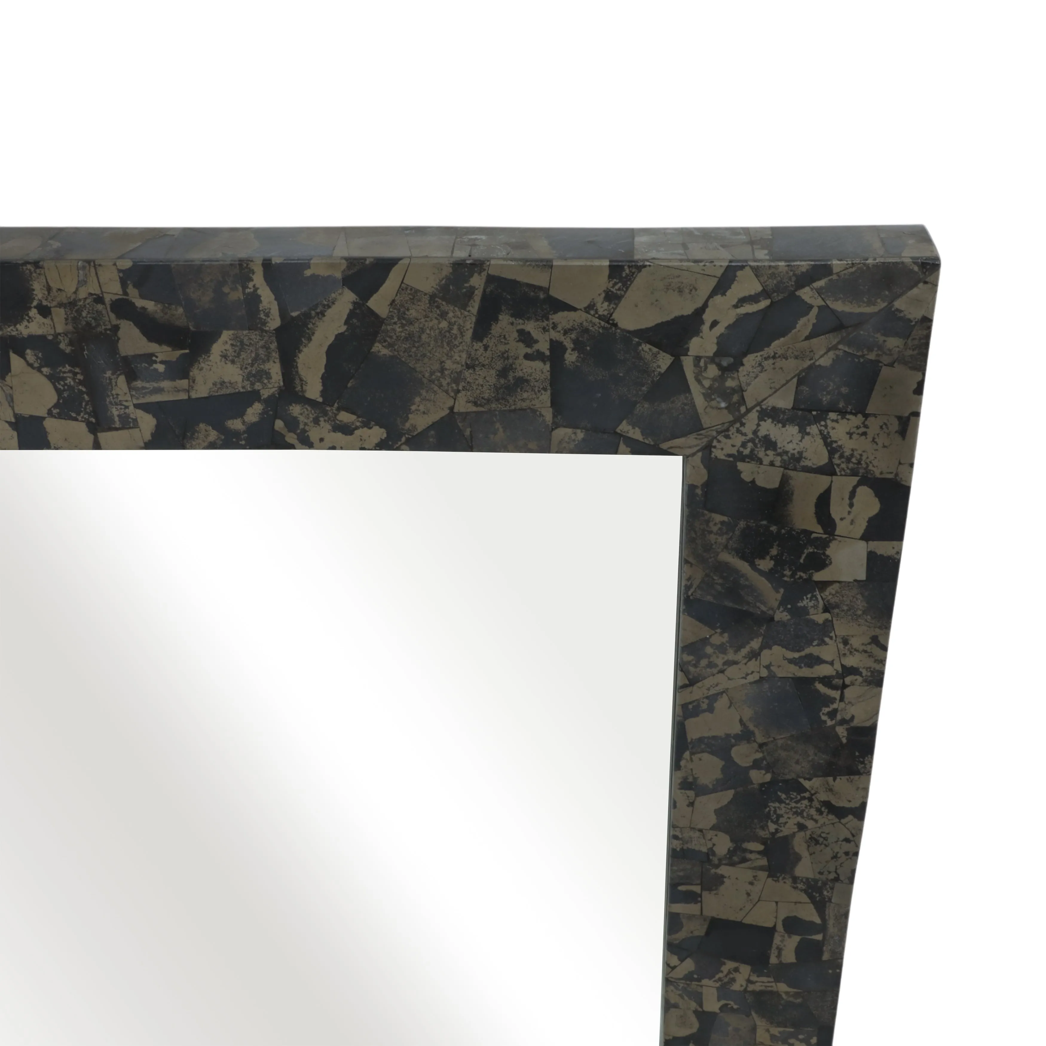 50x30"livio Pyrite Semi-prcous Stne&wd Wall Mirror