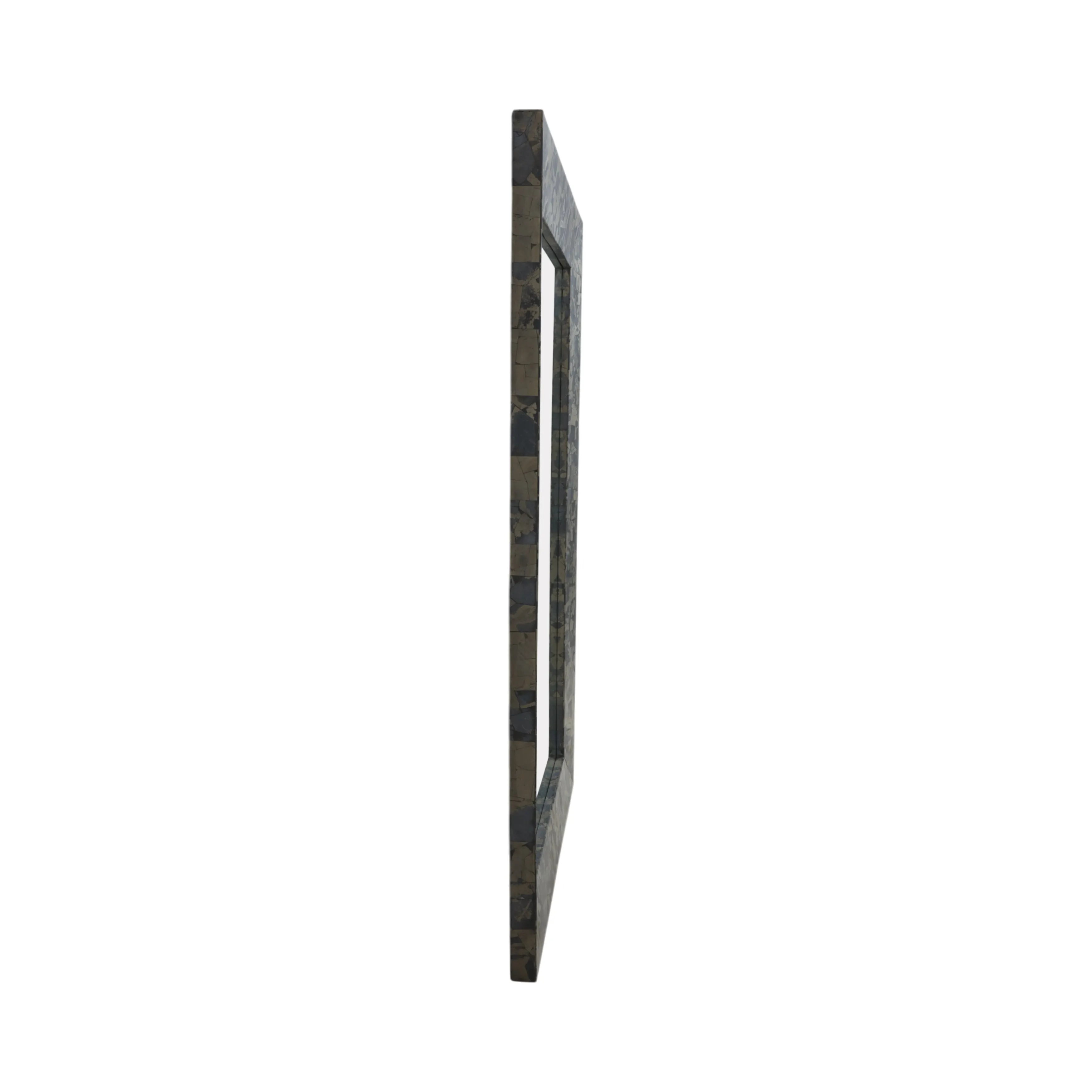50x30"livio Pyrite Semi-prcous Stne&wd Wall Mirror