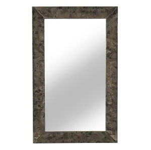 50x30"livio Pyrite Semi-prcous Stne&wd Wall Mirror