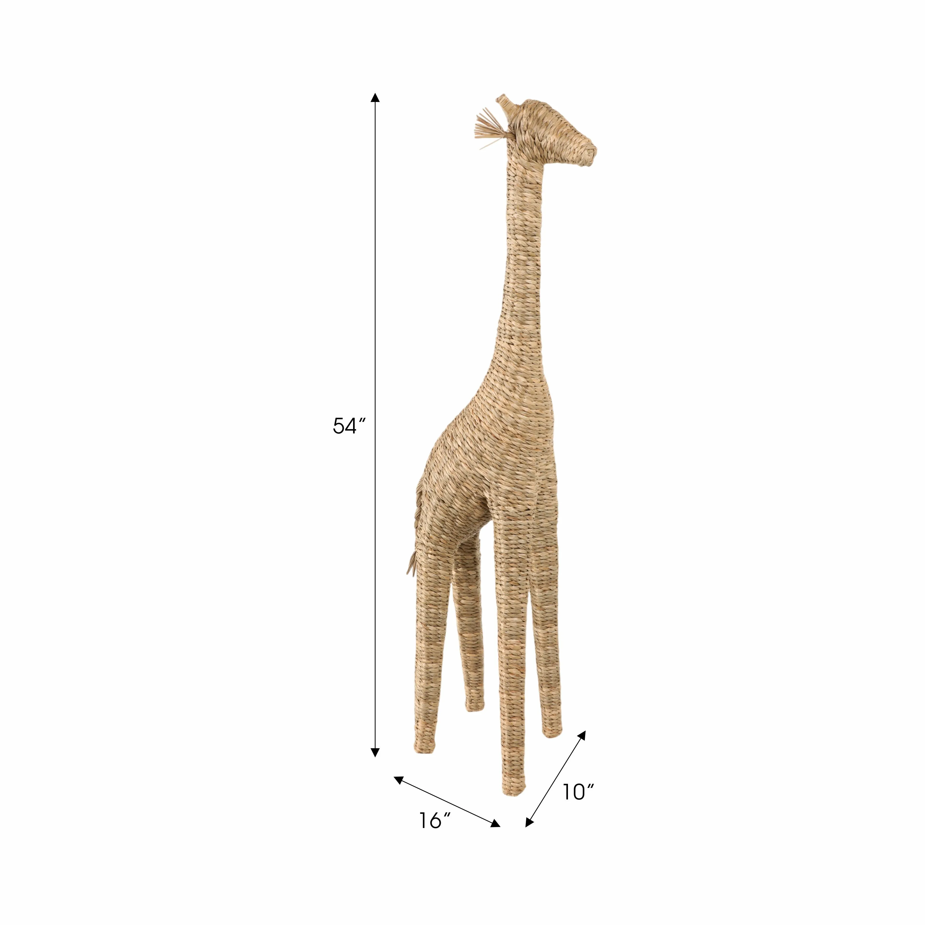54" Woven Mendong Giraffe, Natural