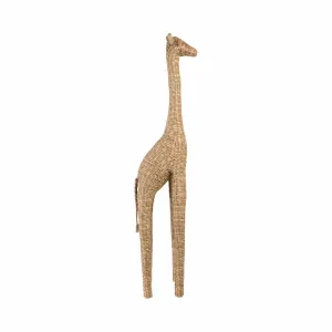 57" Woven Mendong Giraffe, Natural