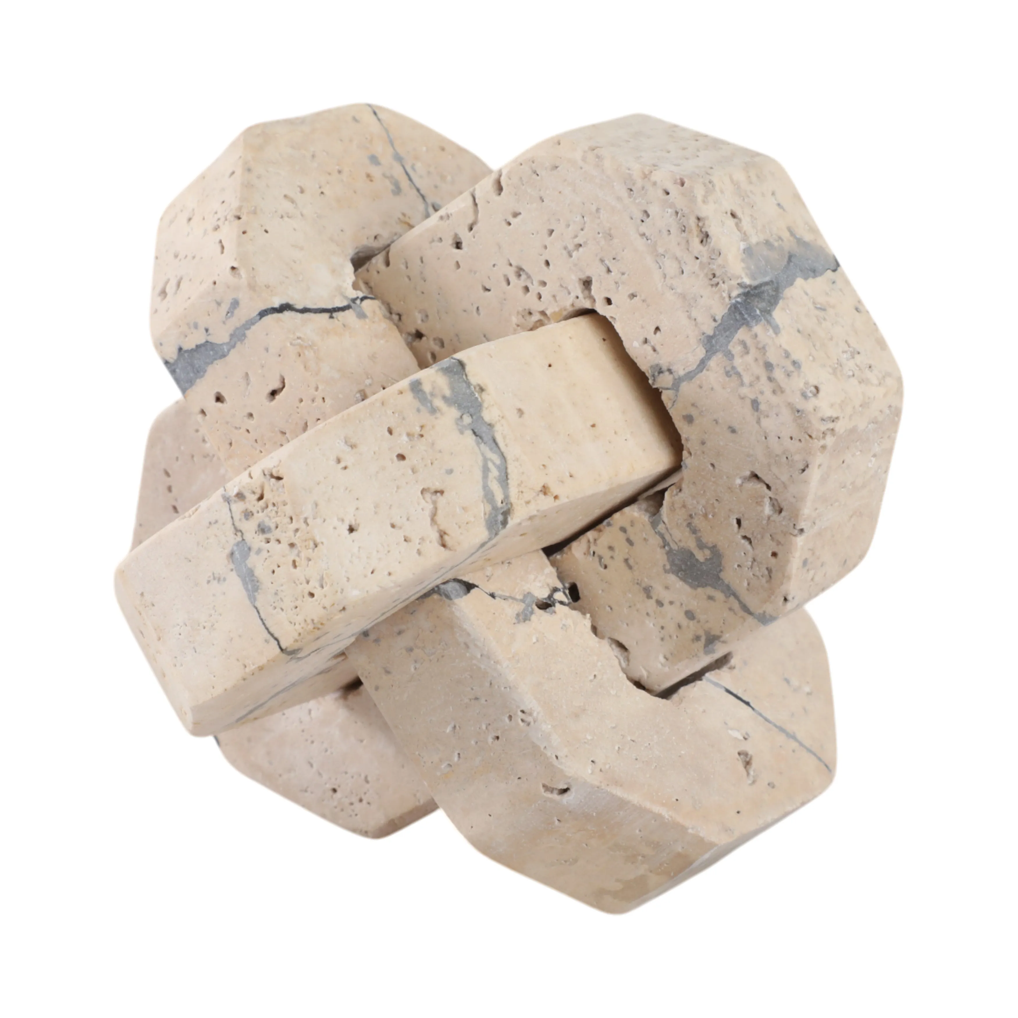 5" Gorda Small Crackle Travertine Knot