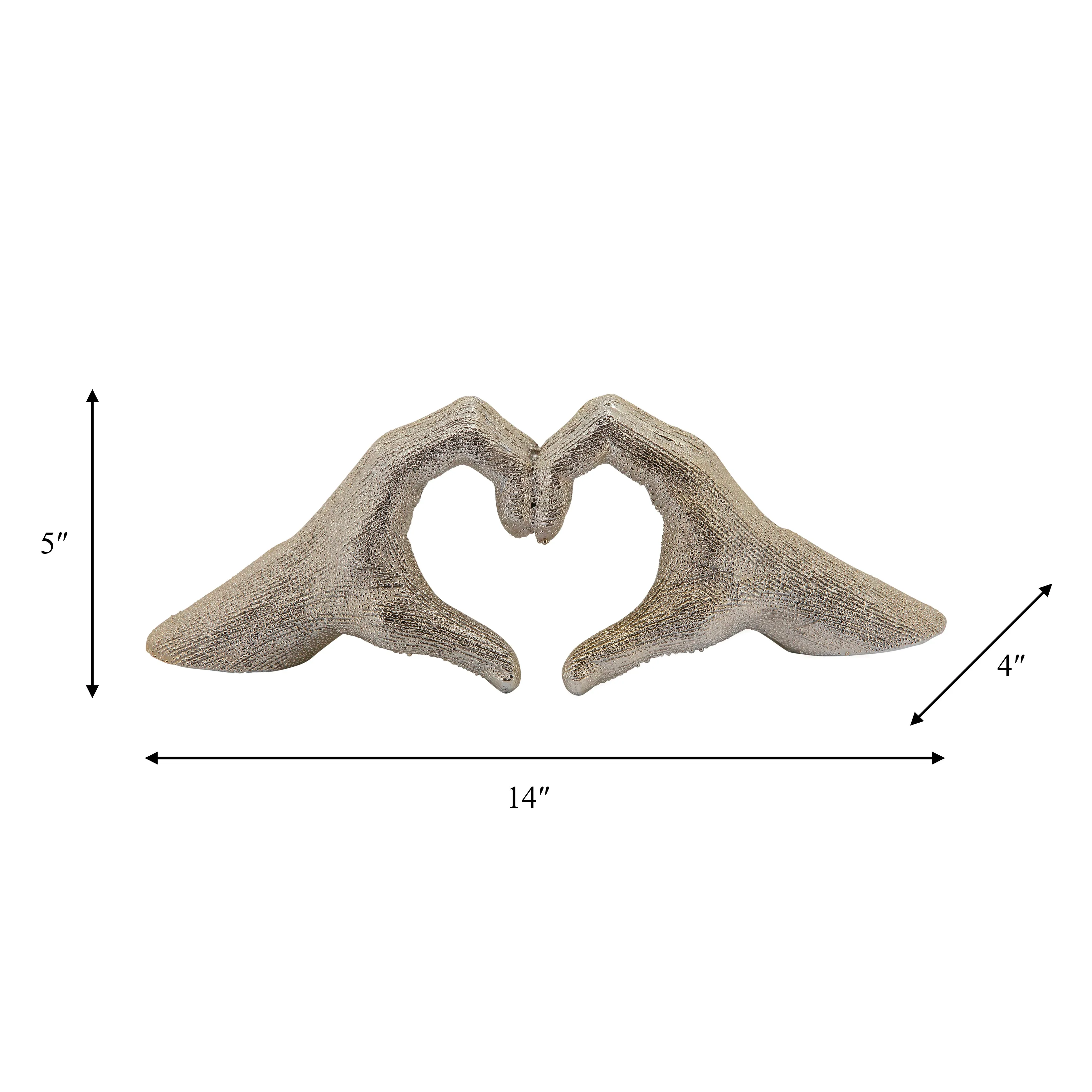 5" HAND-HEART, CHAMPAGNE