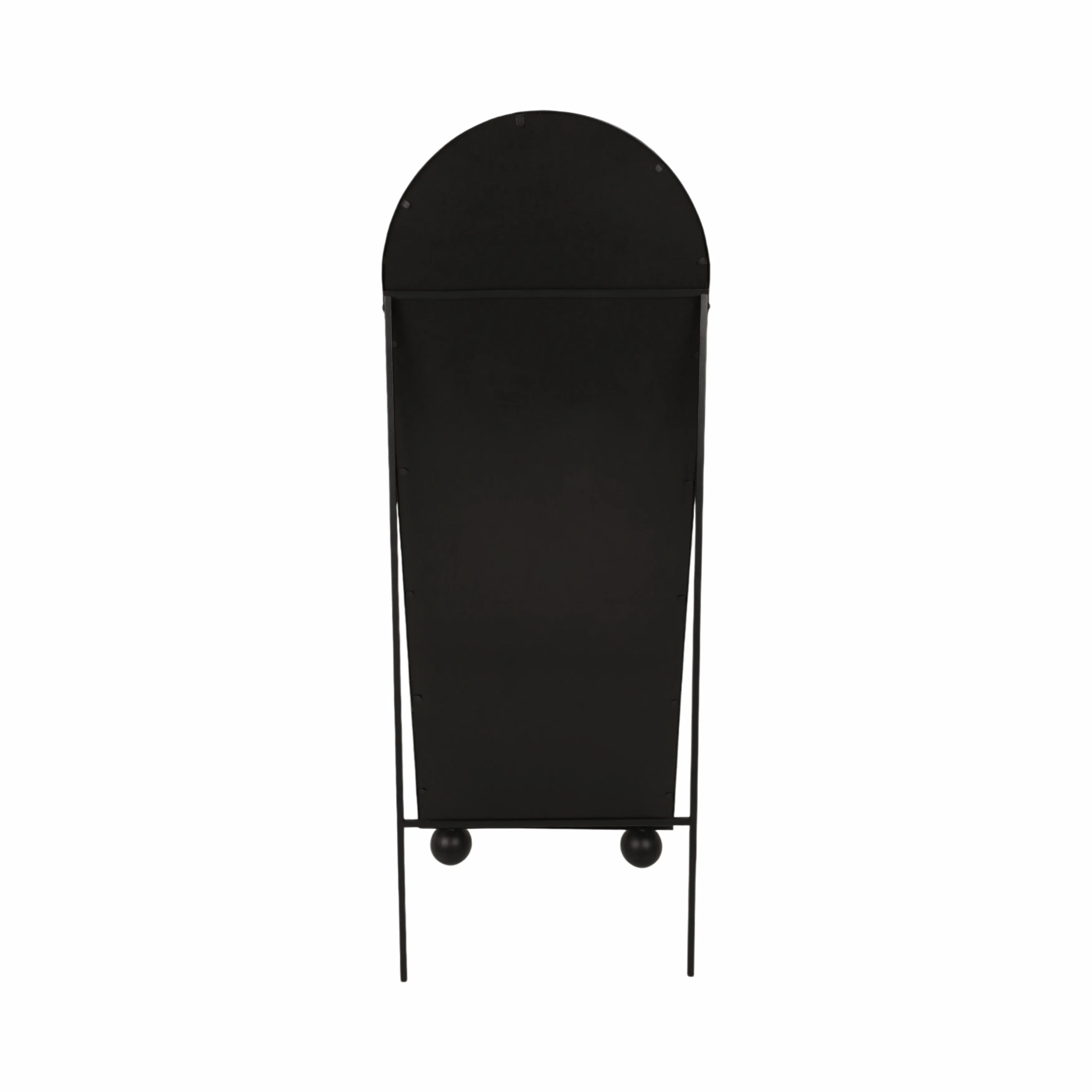 66" Mirror On Stand With Ball Feet, Black