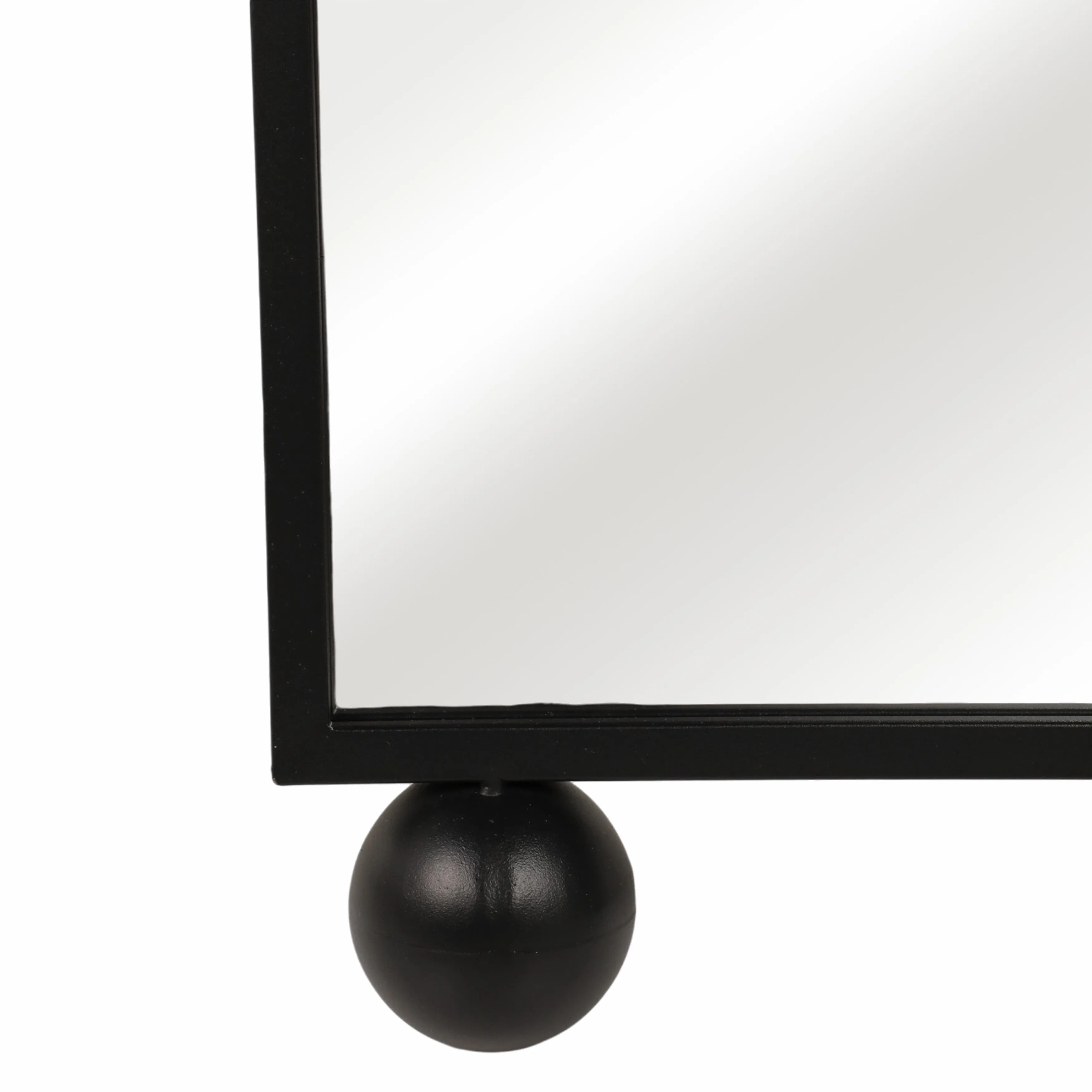 66" Mirror On Stand With Ball Feet, Black