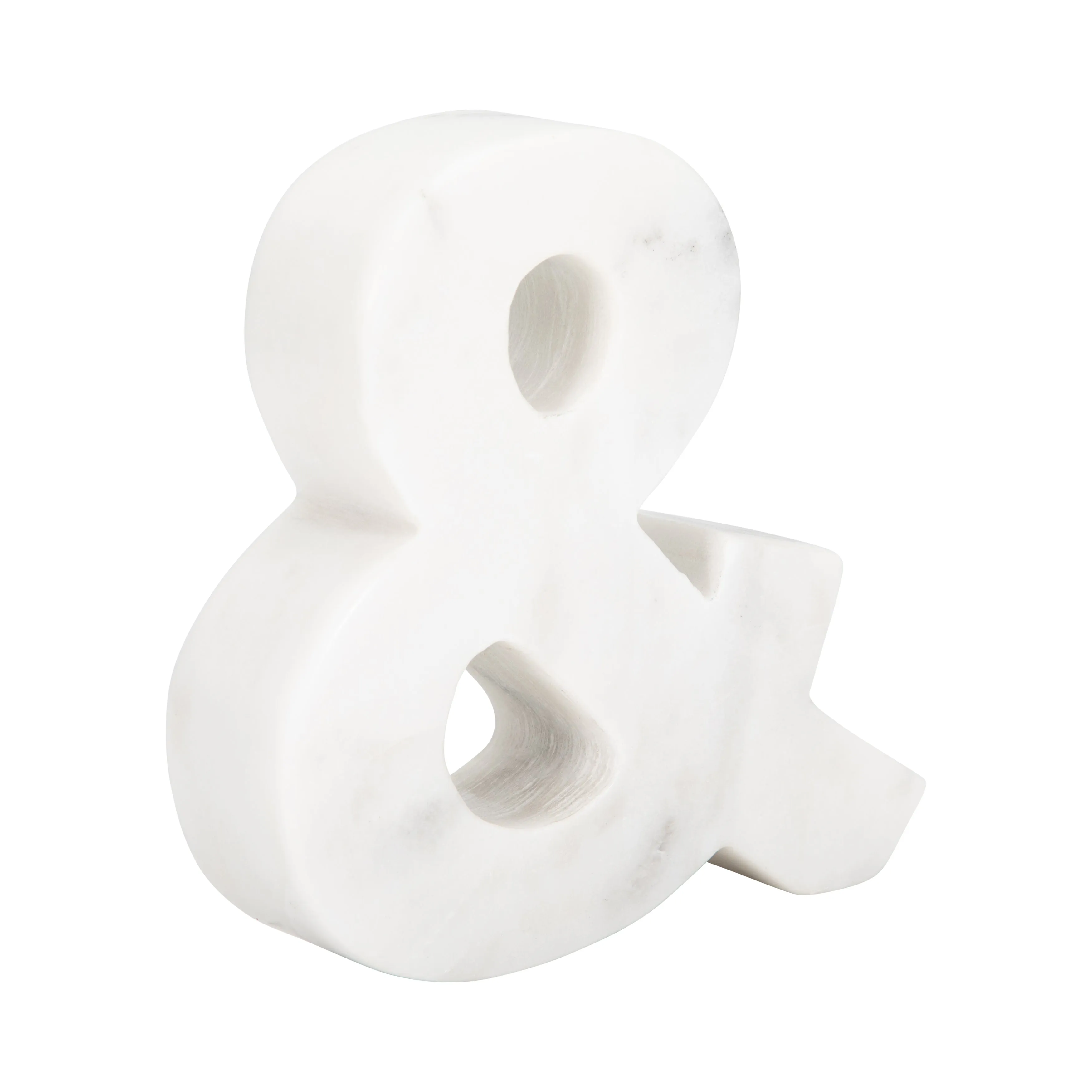 6" Marble Ampersand "&", White