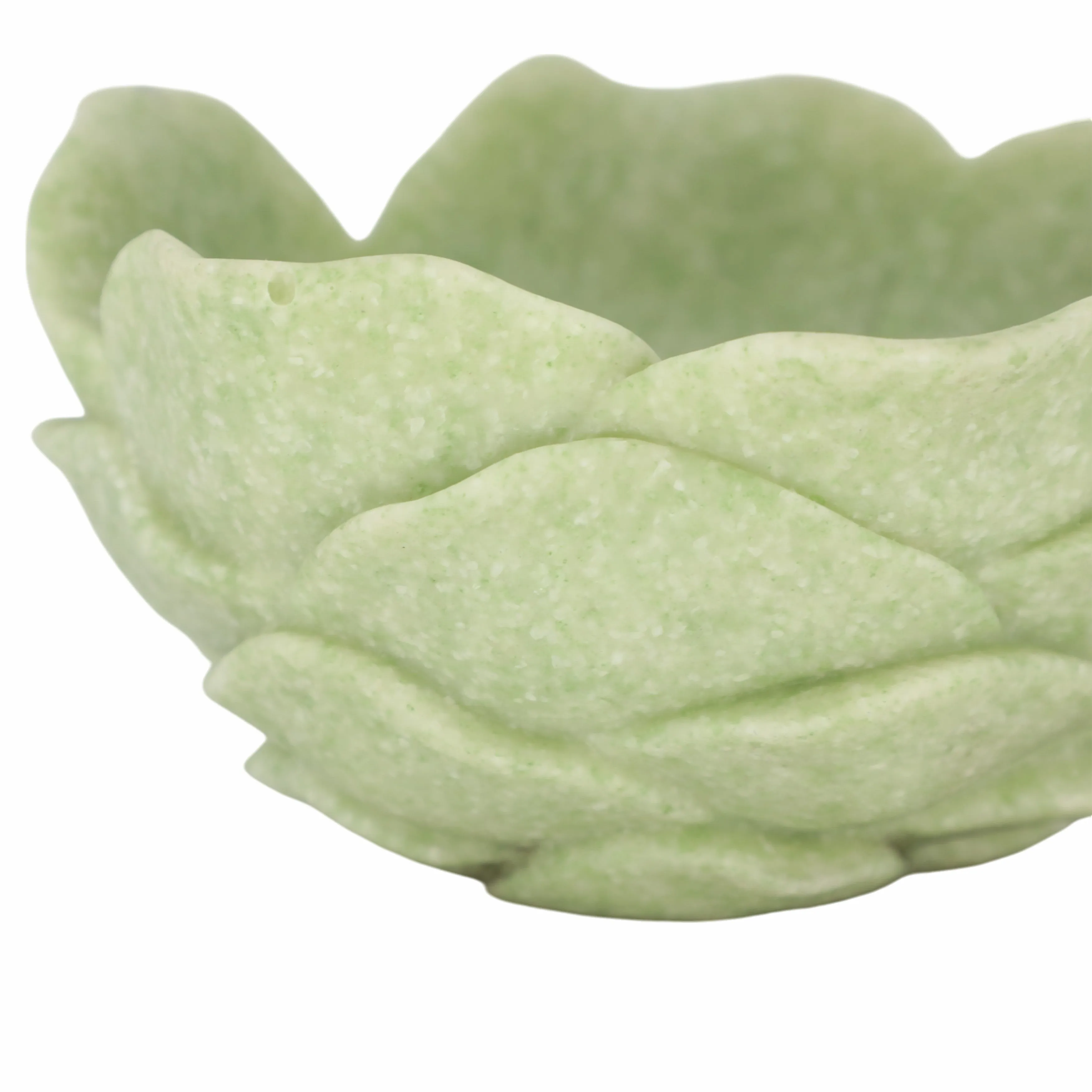 6" Zelen Green Quartz Resin Flower Bowl