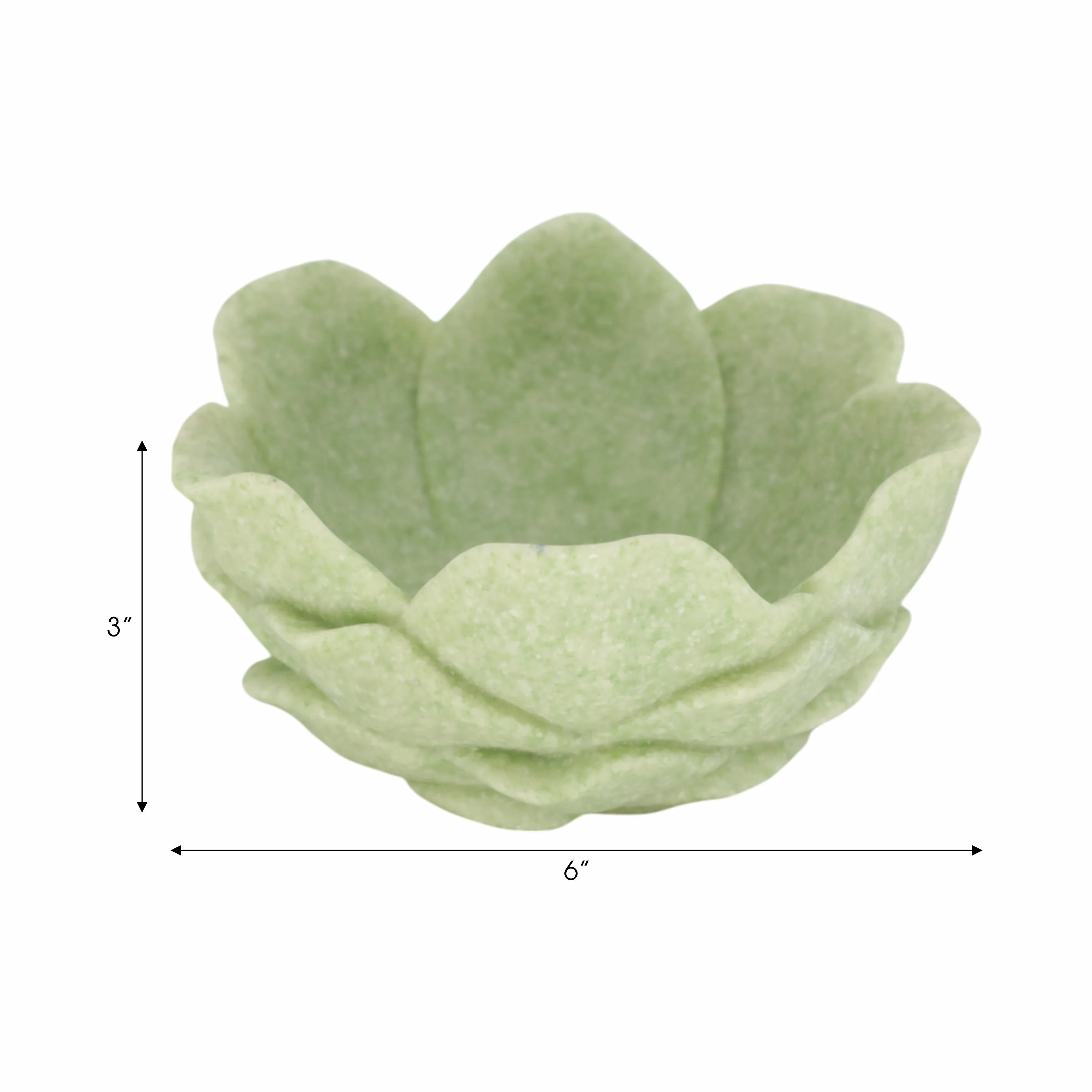 6" Zelen Green Quartz Resin Flower Bowl