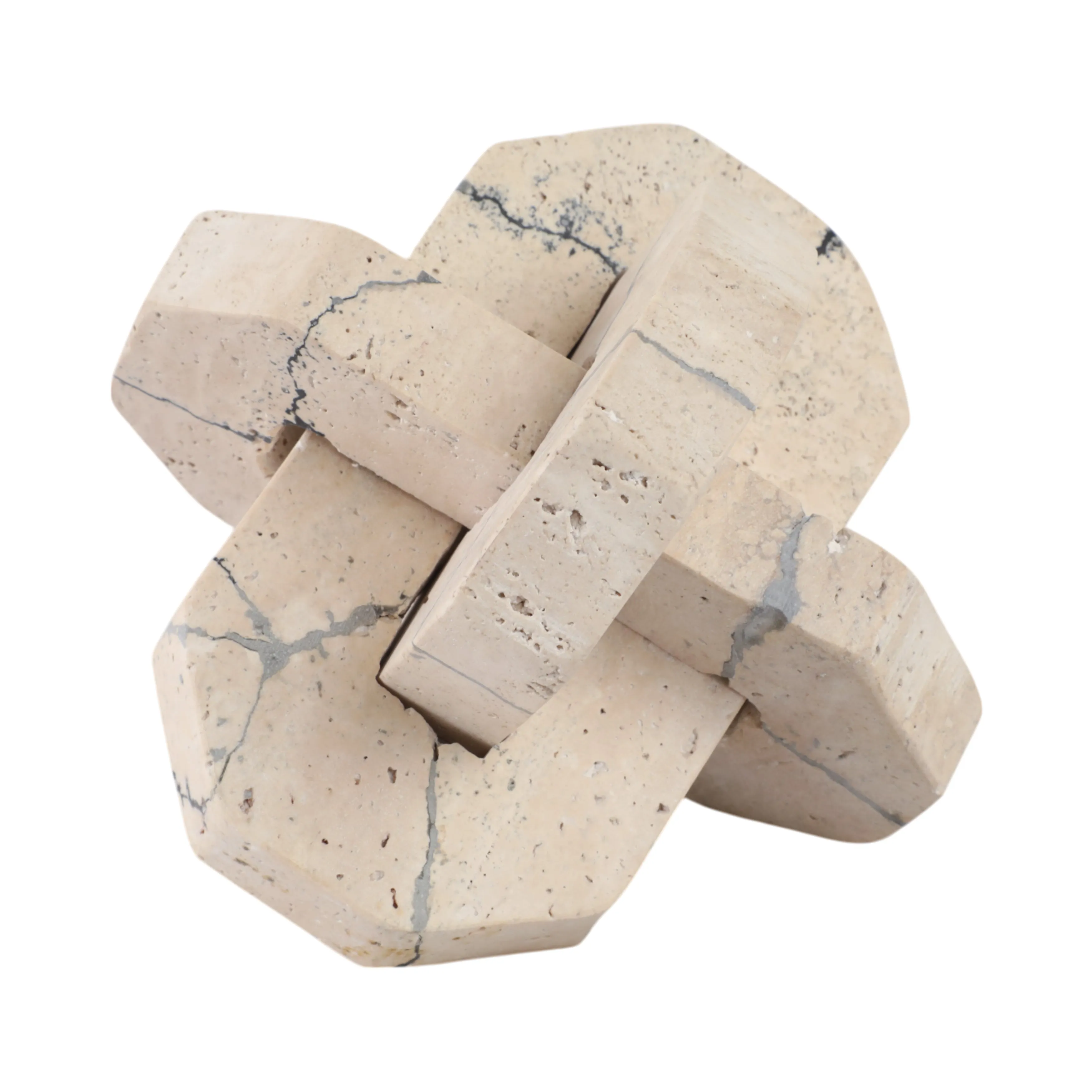7" Gorda Medium Crackle Travertine Knot