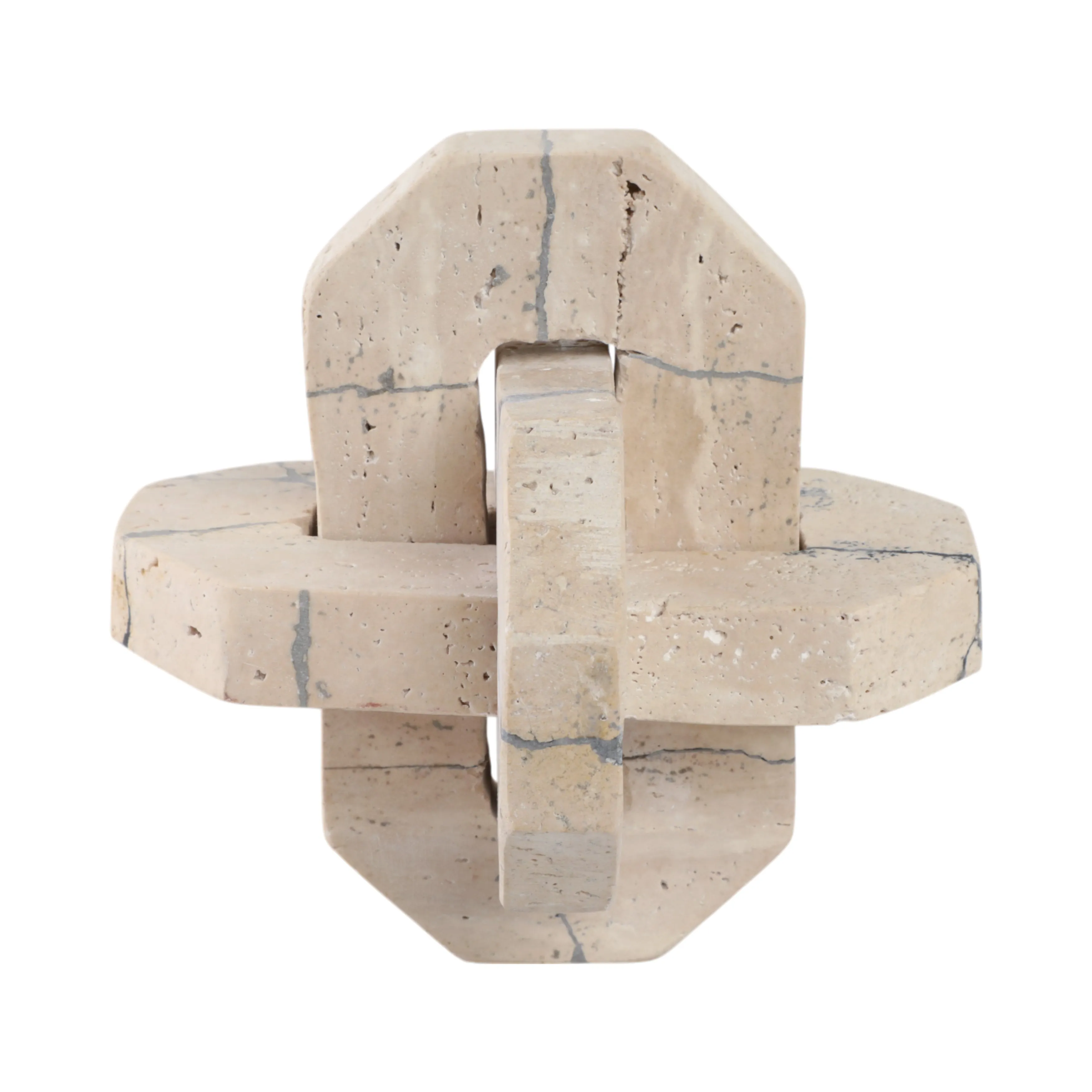 7" Gorda Medium Crackle Travertine Knot