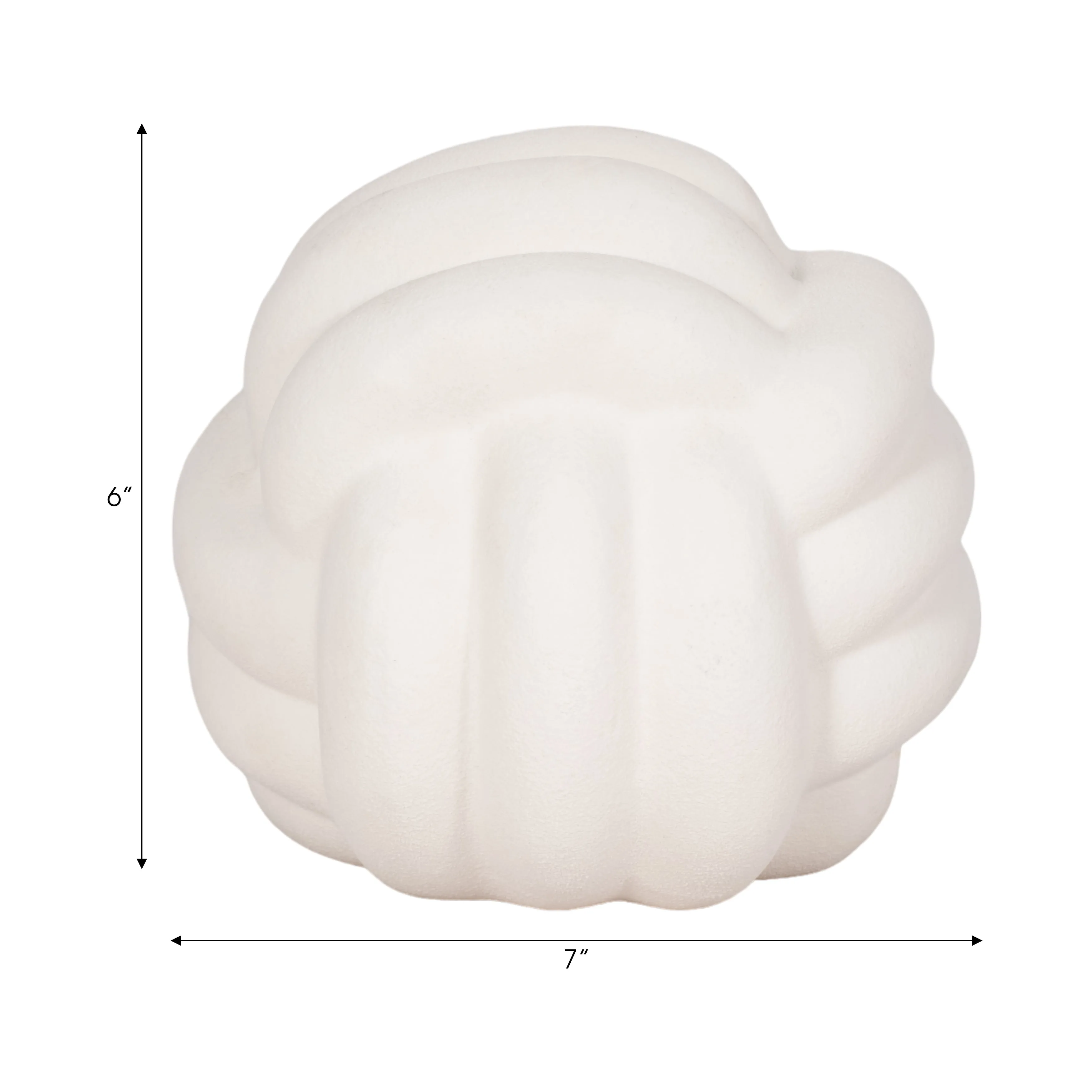 7" KNOT ORB ROUGH TEXTURE, WHITE
