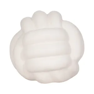 7" KNOT ORB ROUGH TEXTURE, WHITE