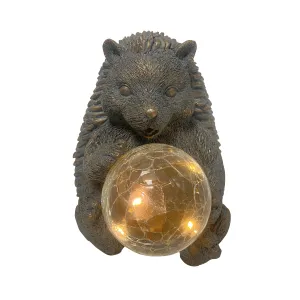 8" Hedgehog With Solar Orb,antique Copper