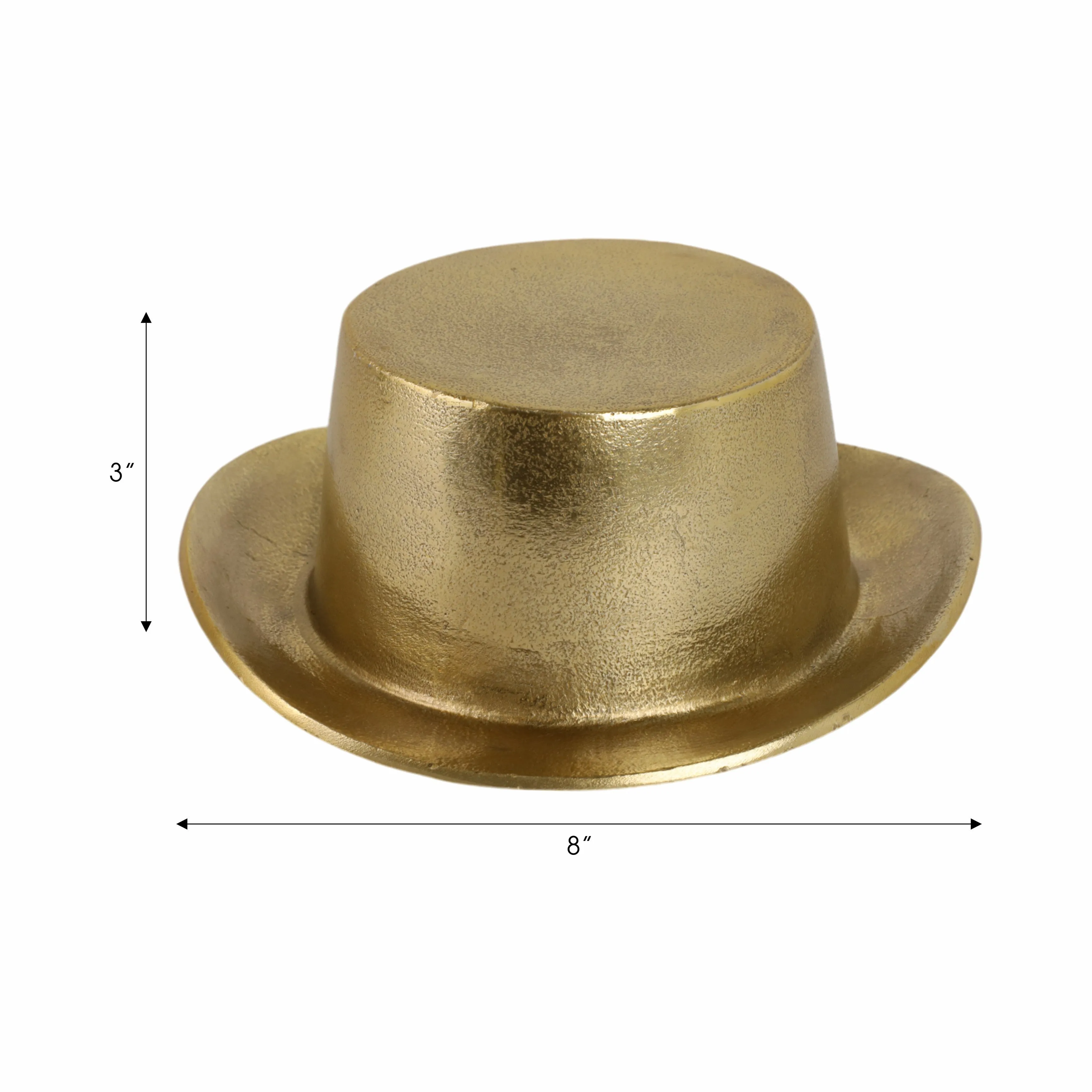 8" Metal Top Hat, Gold